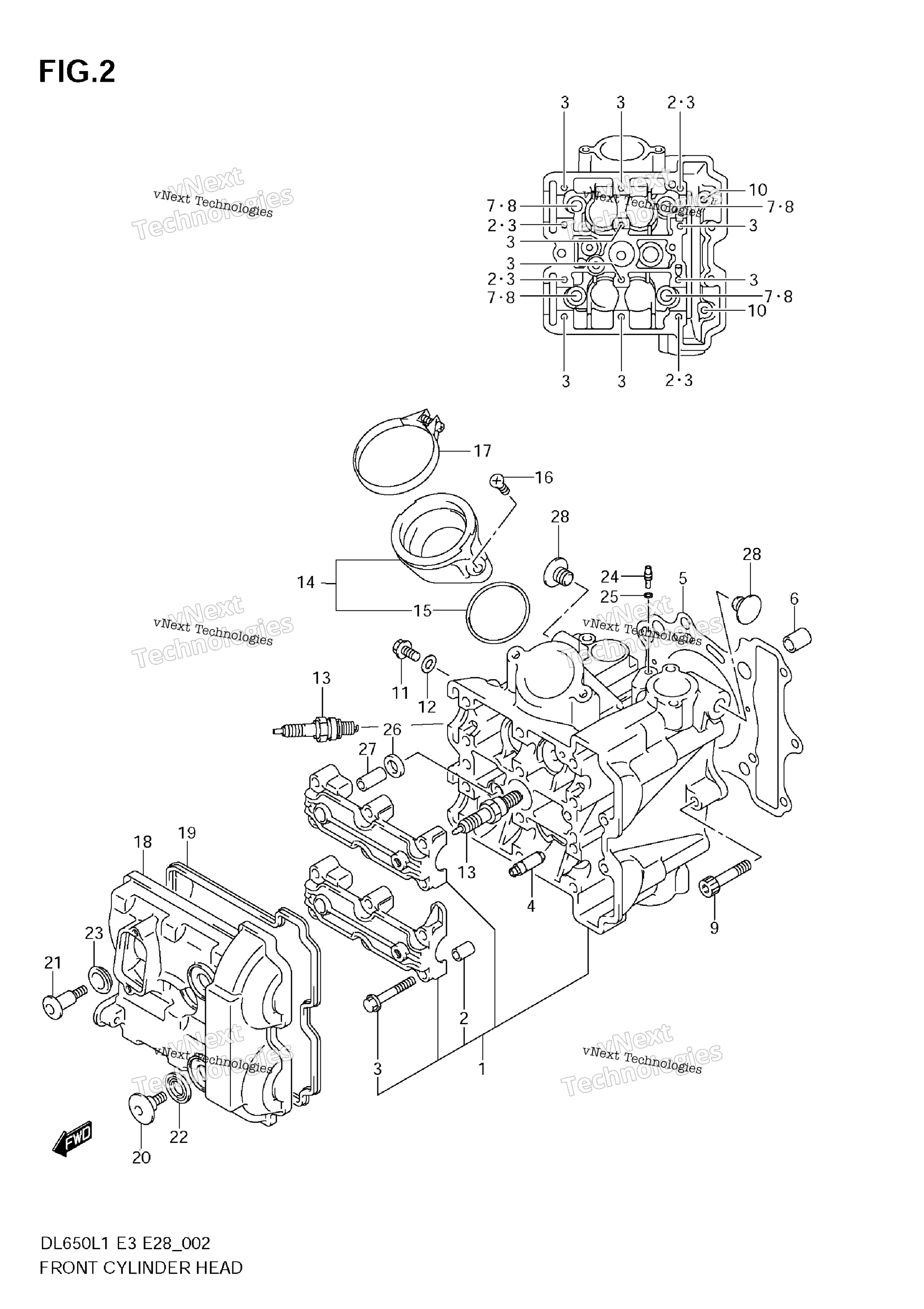 Передняя часть CYLINDER HEAD