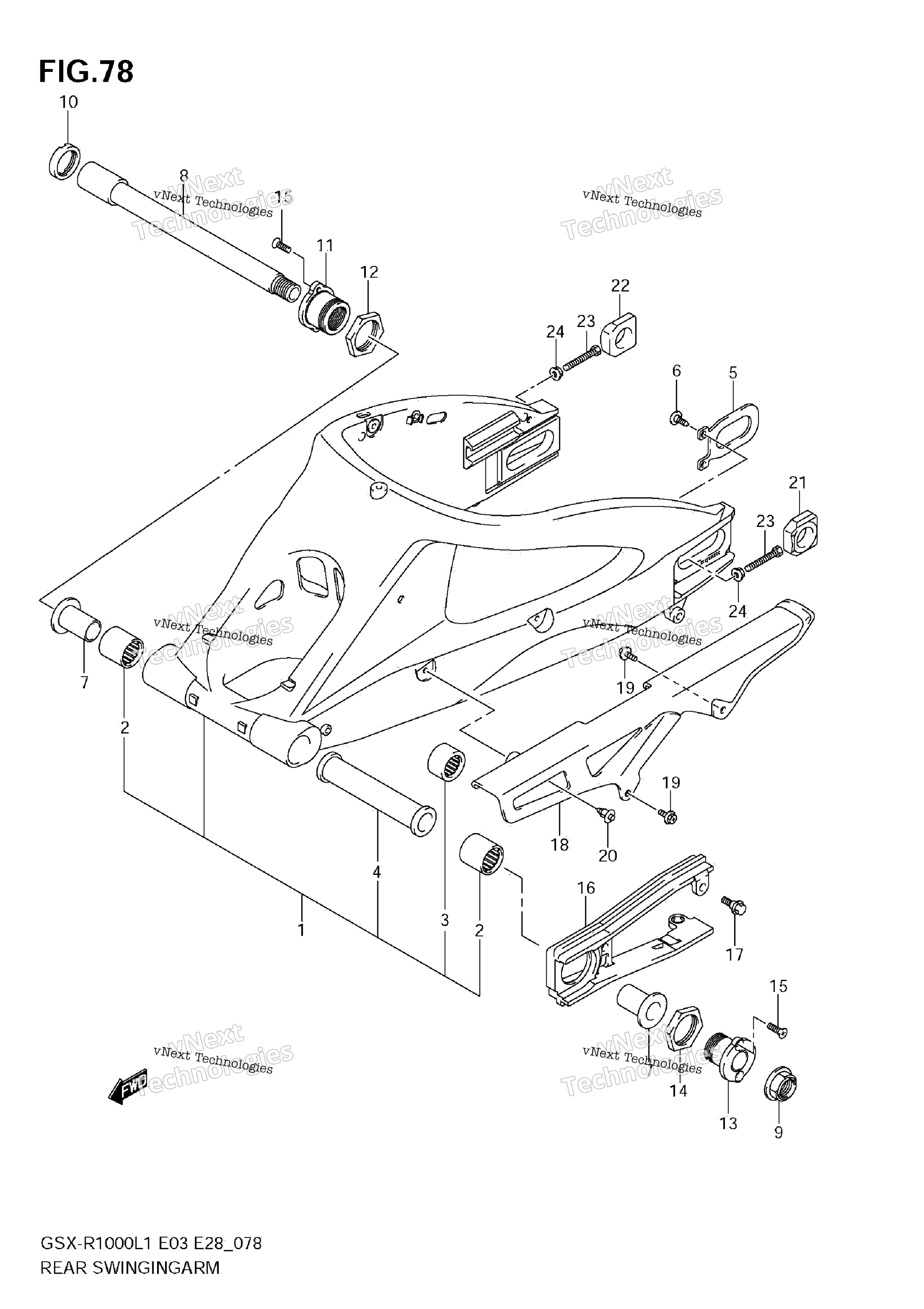 задний Swinging Arm