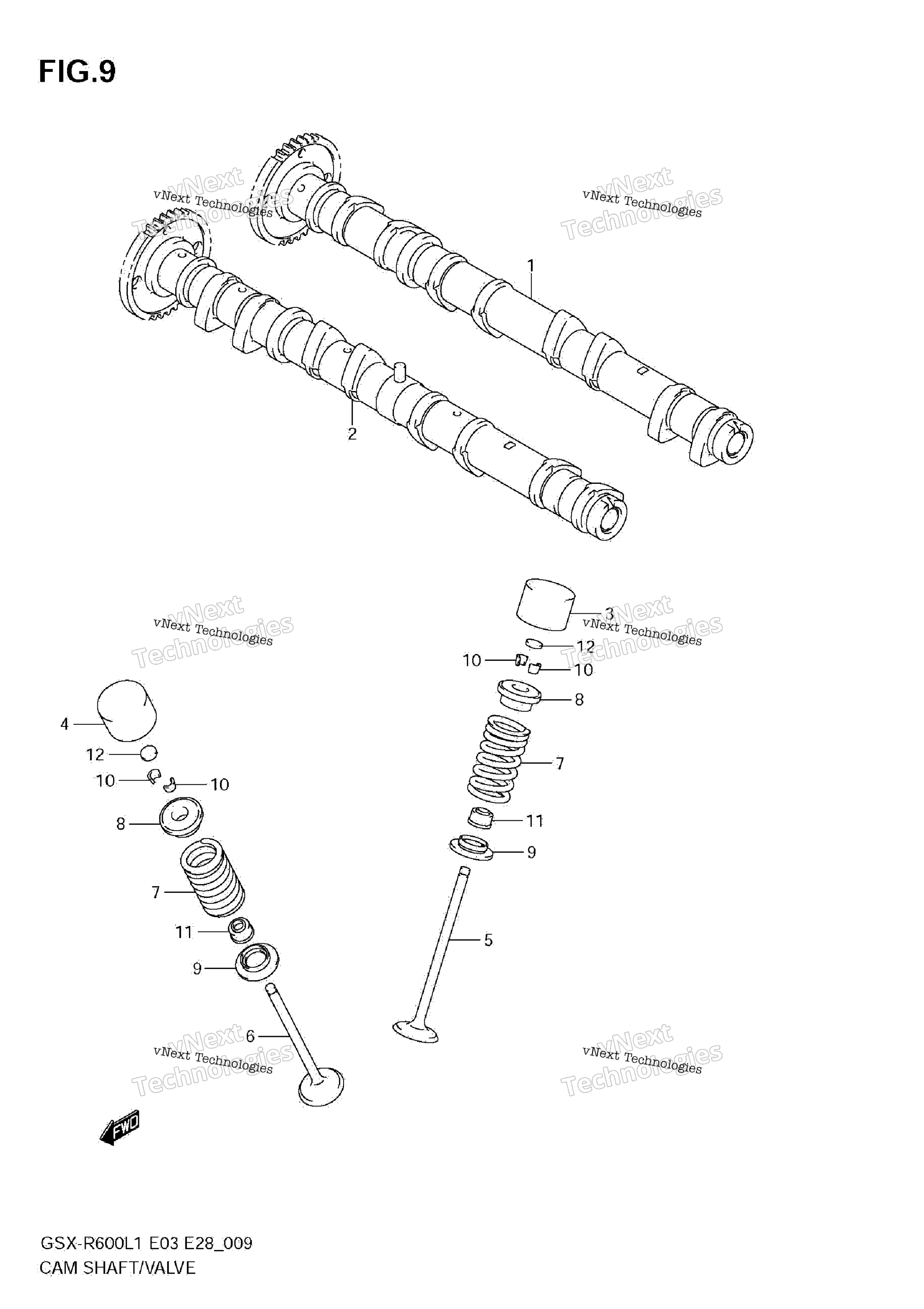 кулачок Shaft / клапан