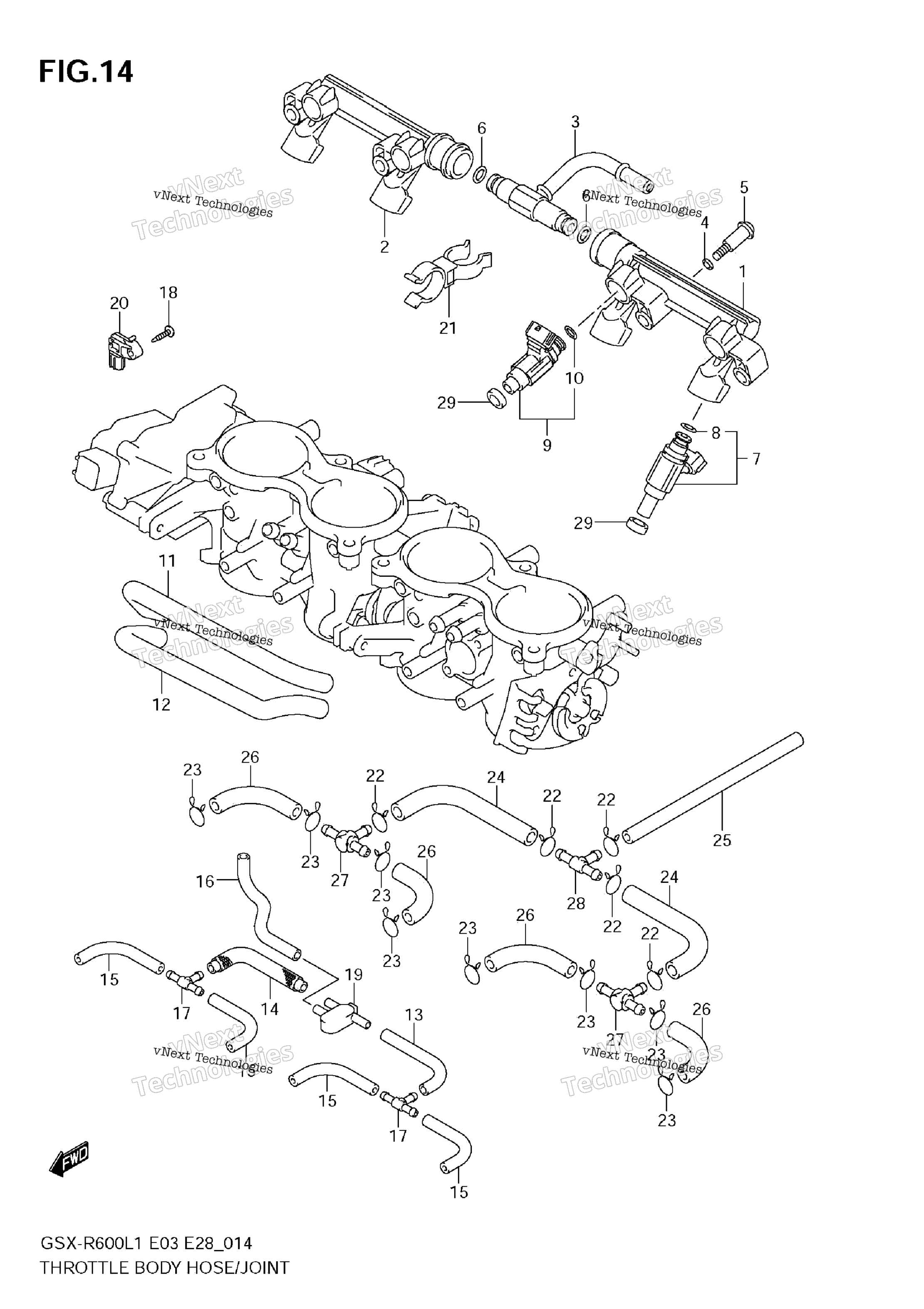 Дроссельный узел Hose/Joint (E33)
