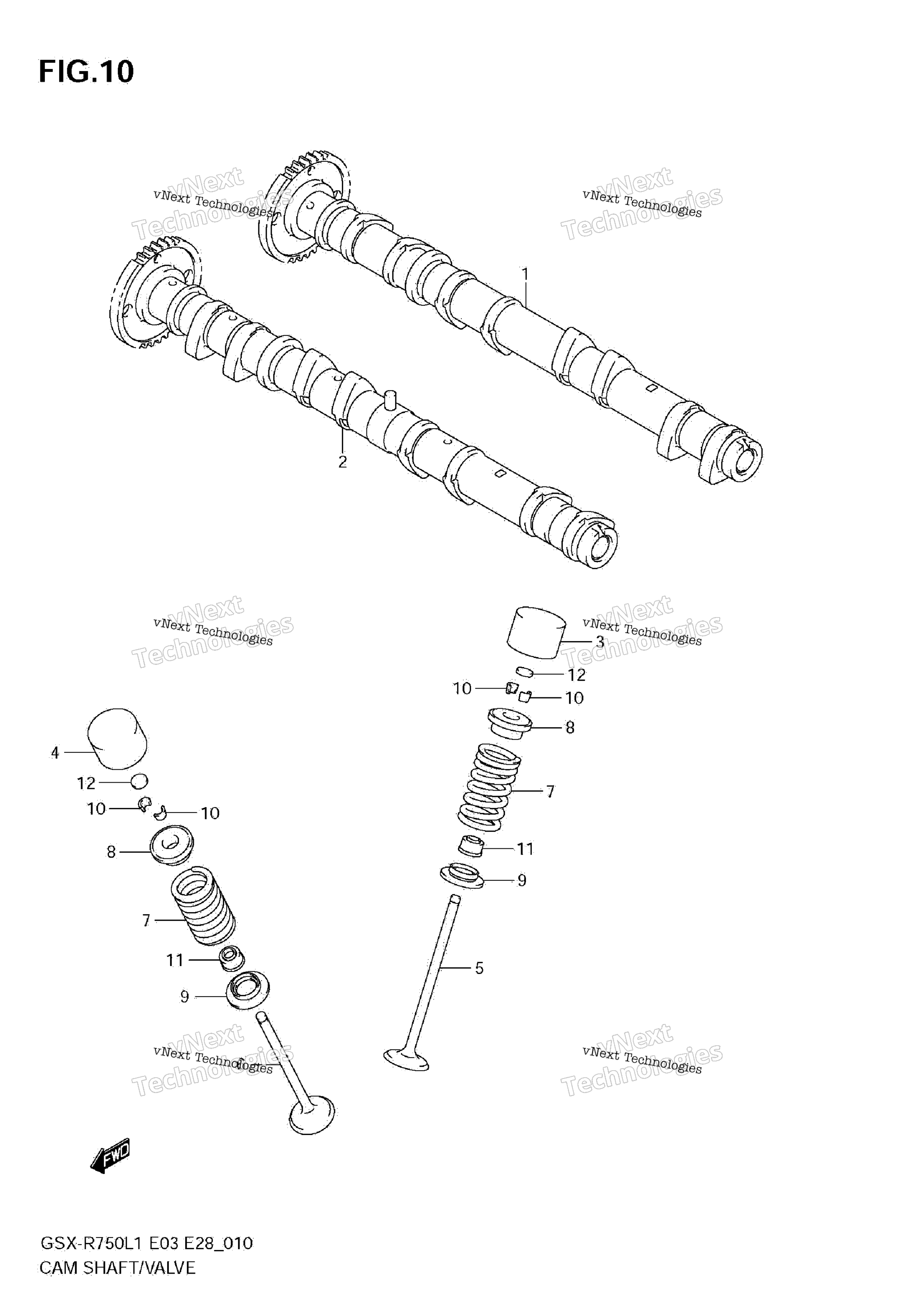 кулачок Shaft / клапан
