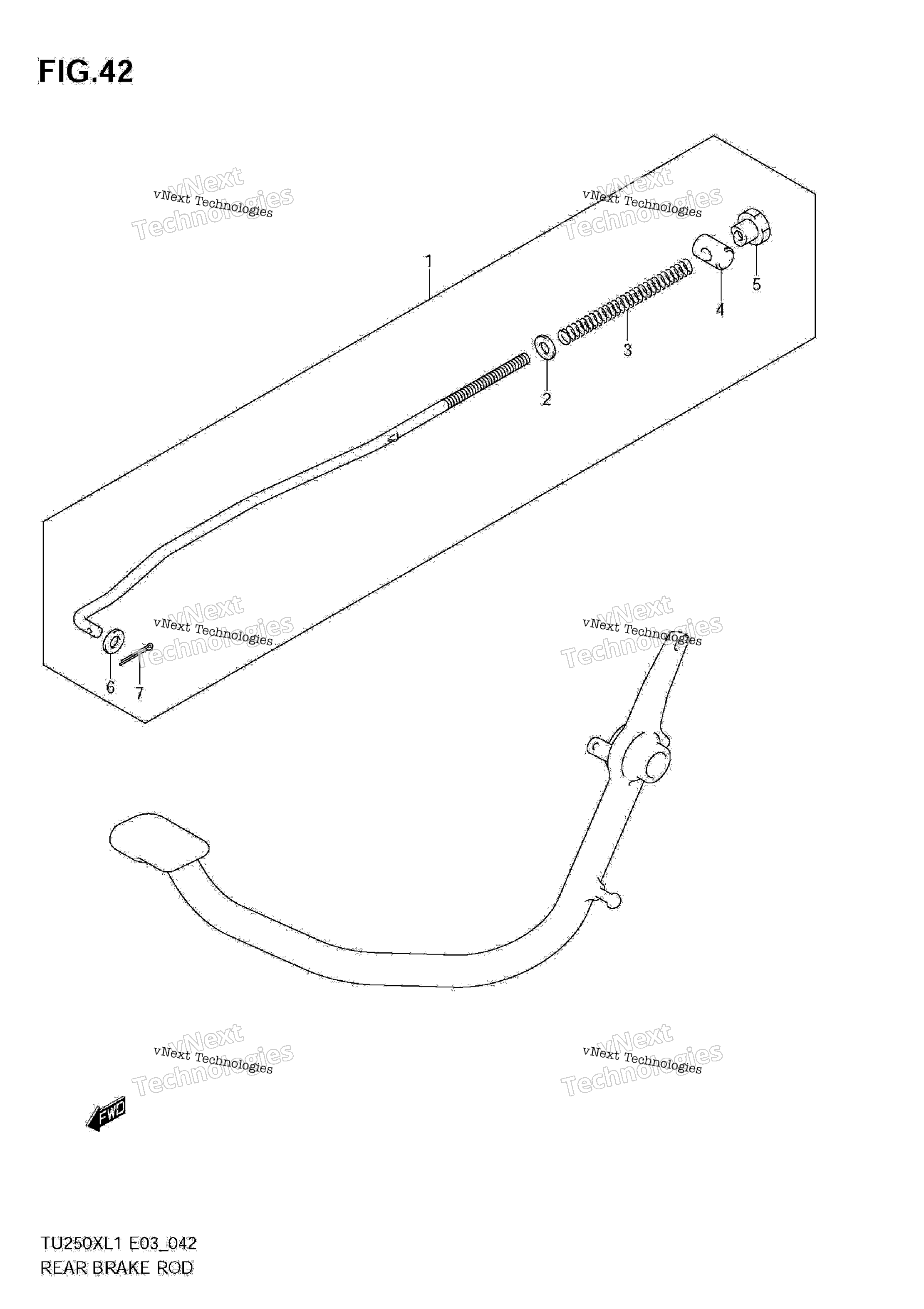Задняя часть Brake Rod
