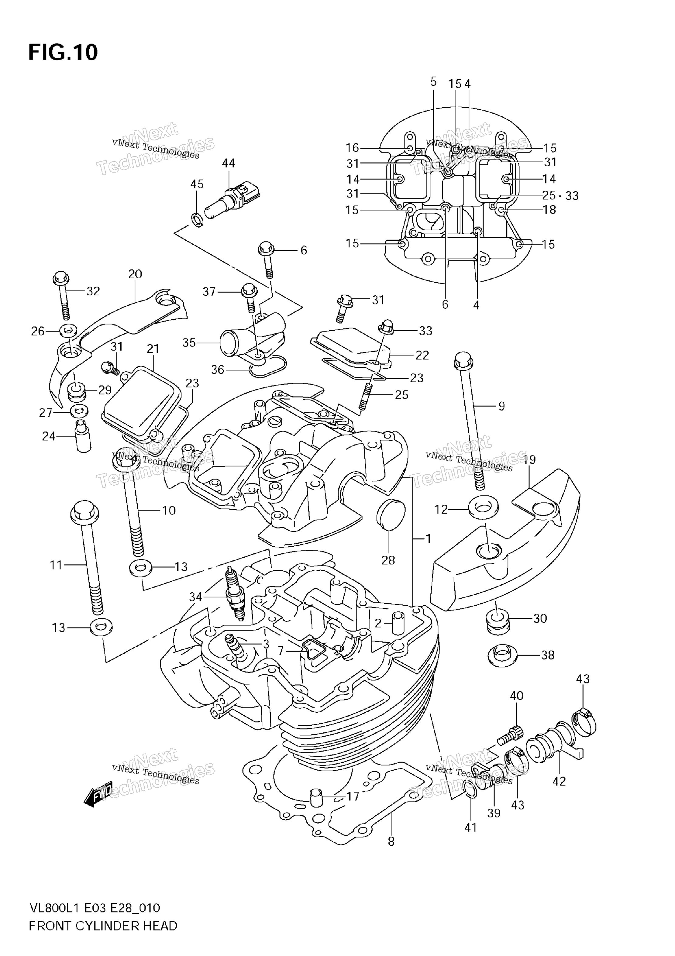 Передняя часть Cylinder Head (Vl800t E33)
