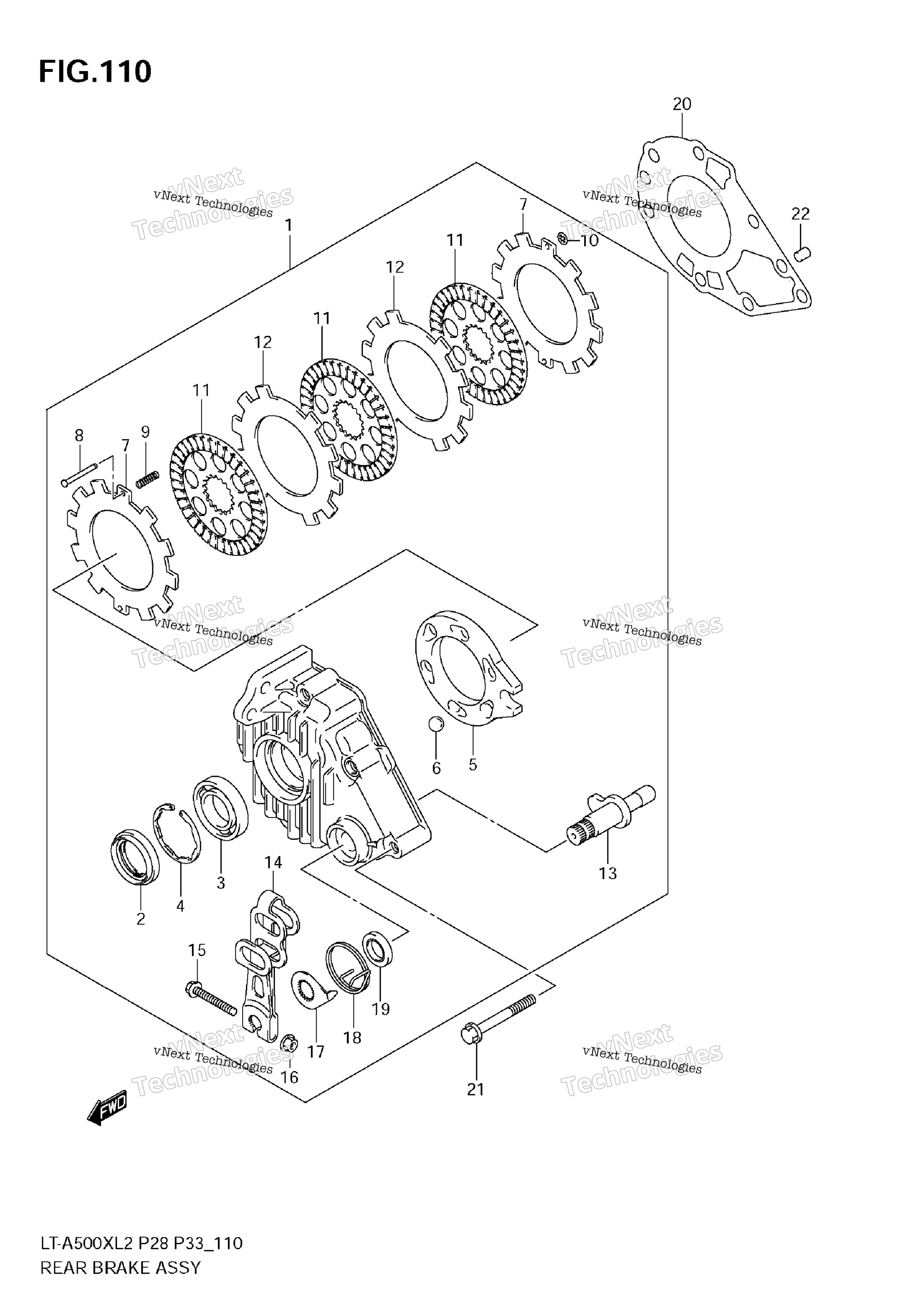 Задняя часть Brake Assy