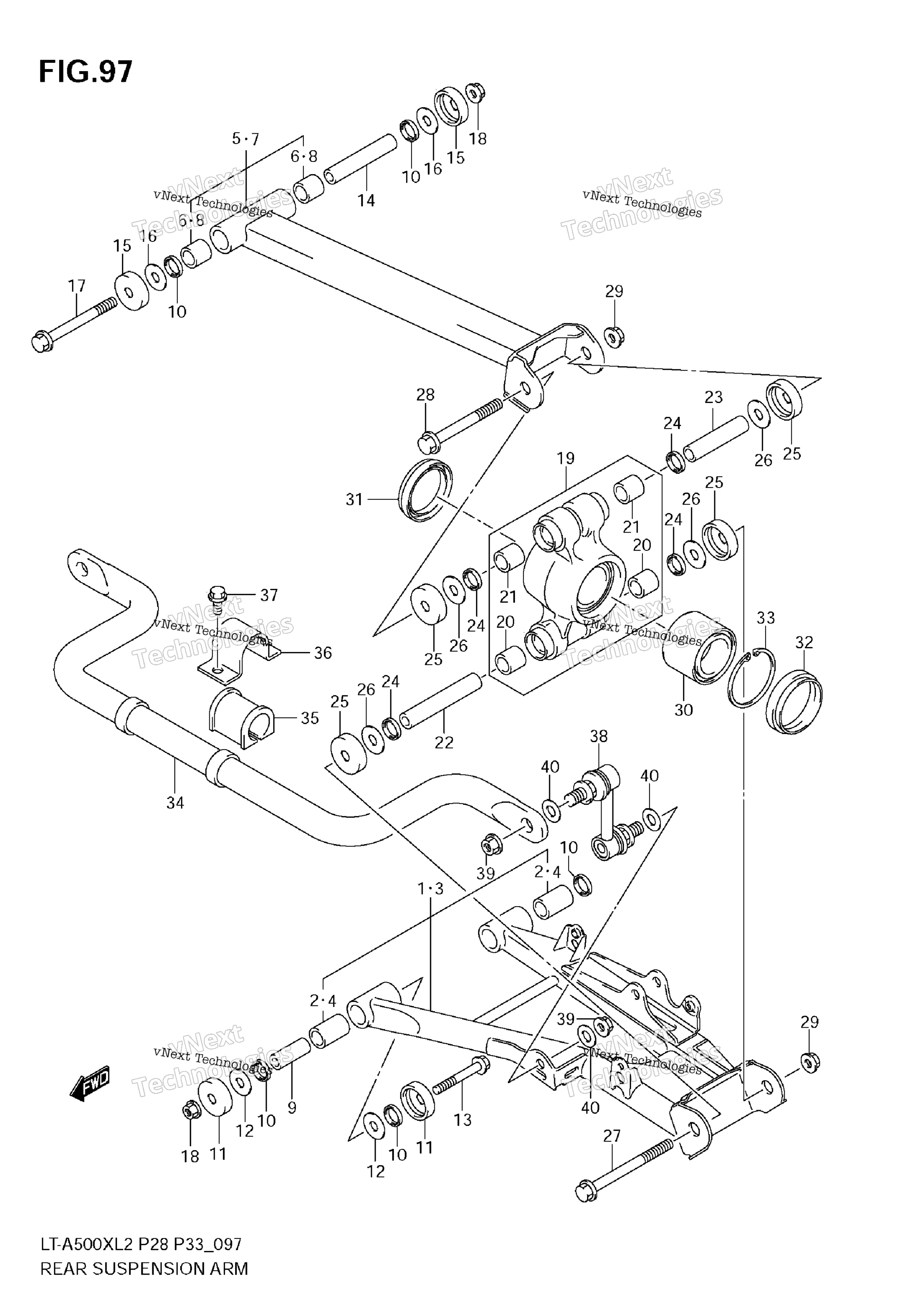 Задняя подвеска Arm (Lt-A500x E33)