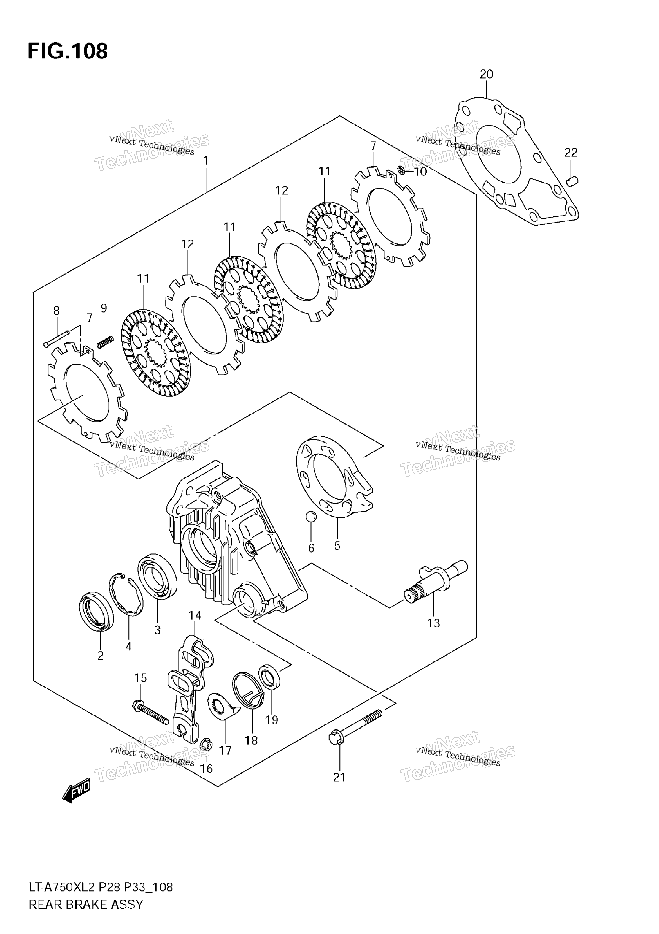 Задняя часть Brake Assy