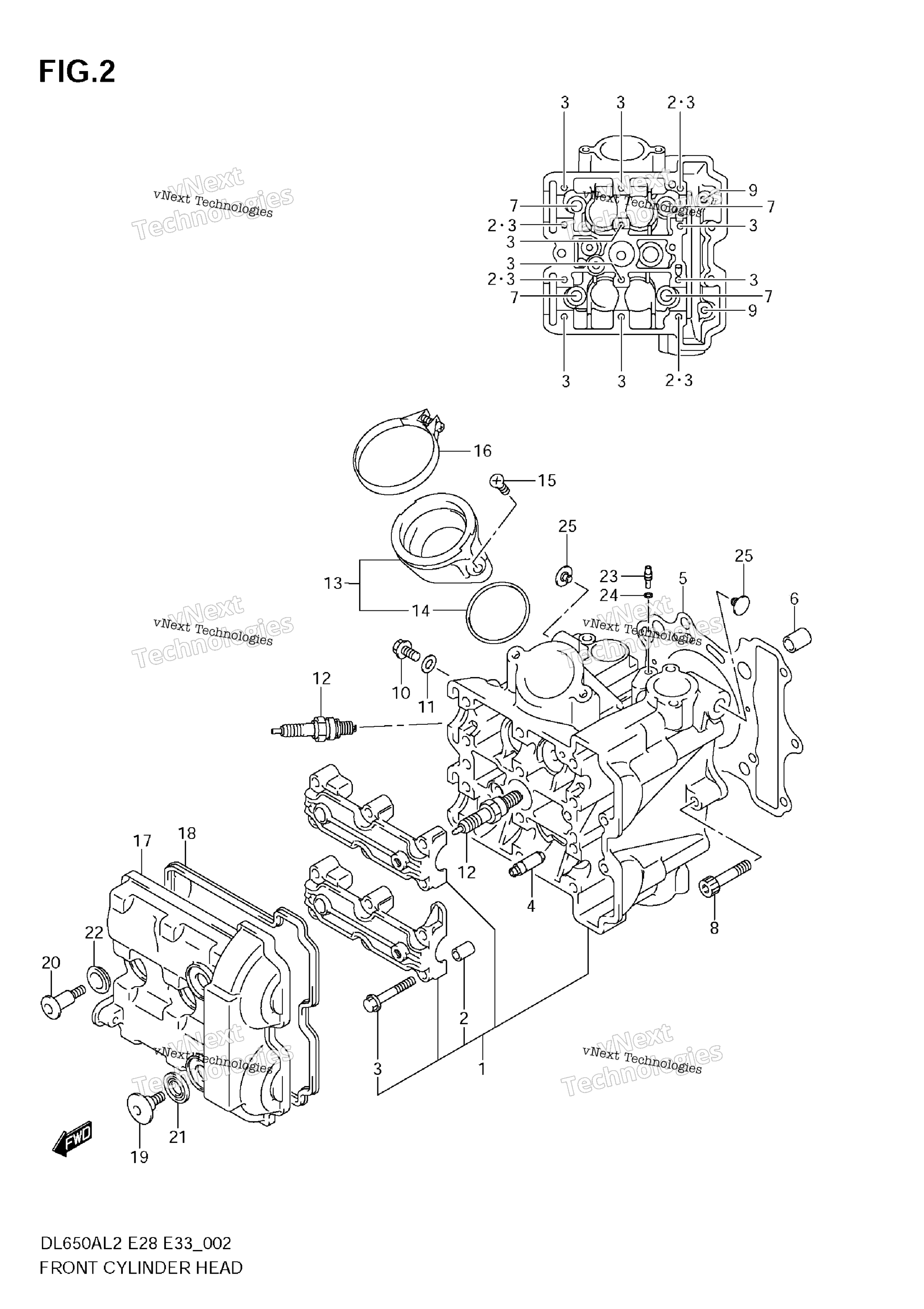Передняя часть CYLINDER HEAD