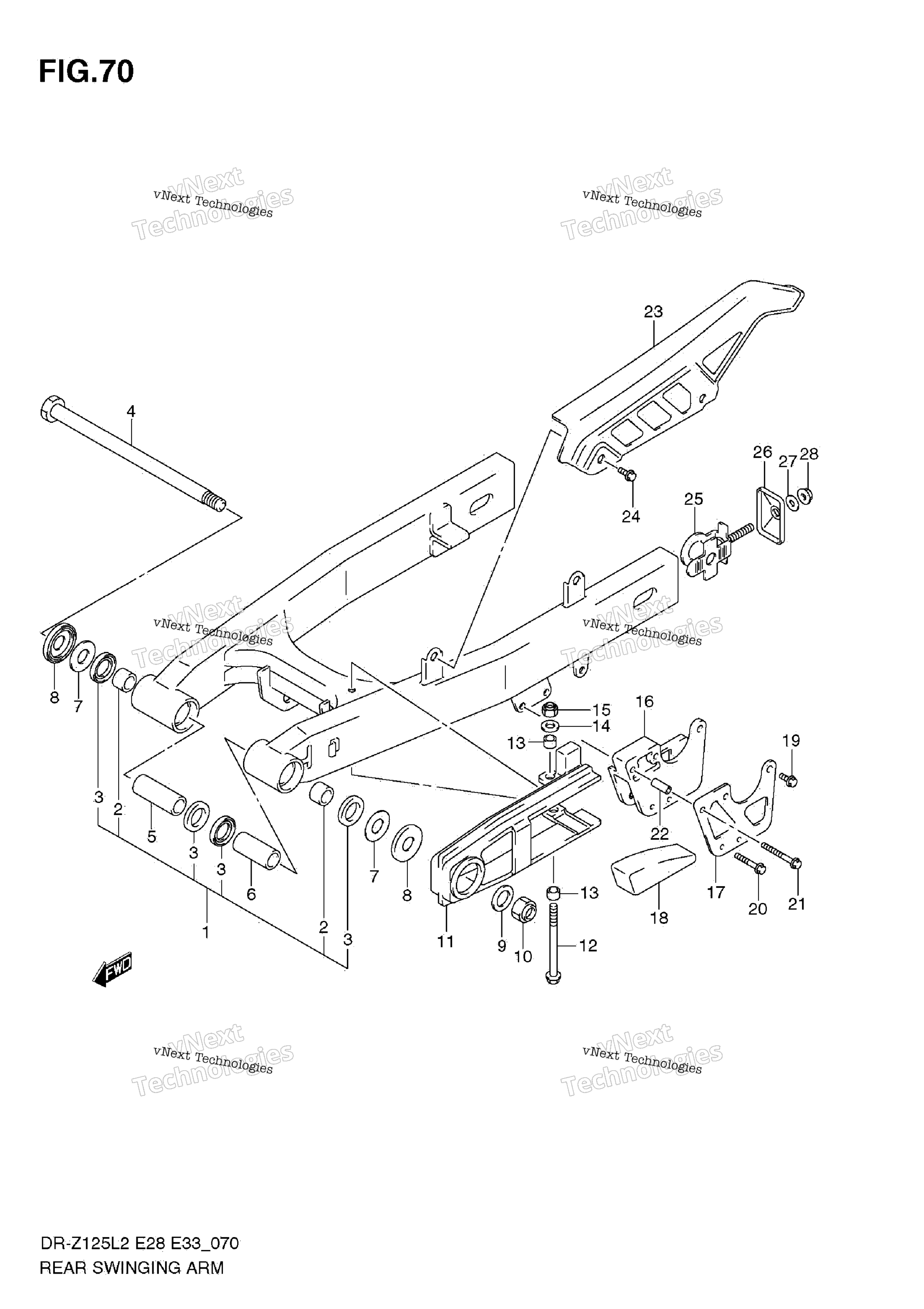 задний Swinging Arm (Dr Z125 E28)