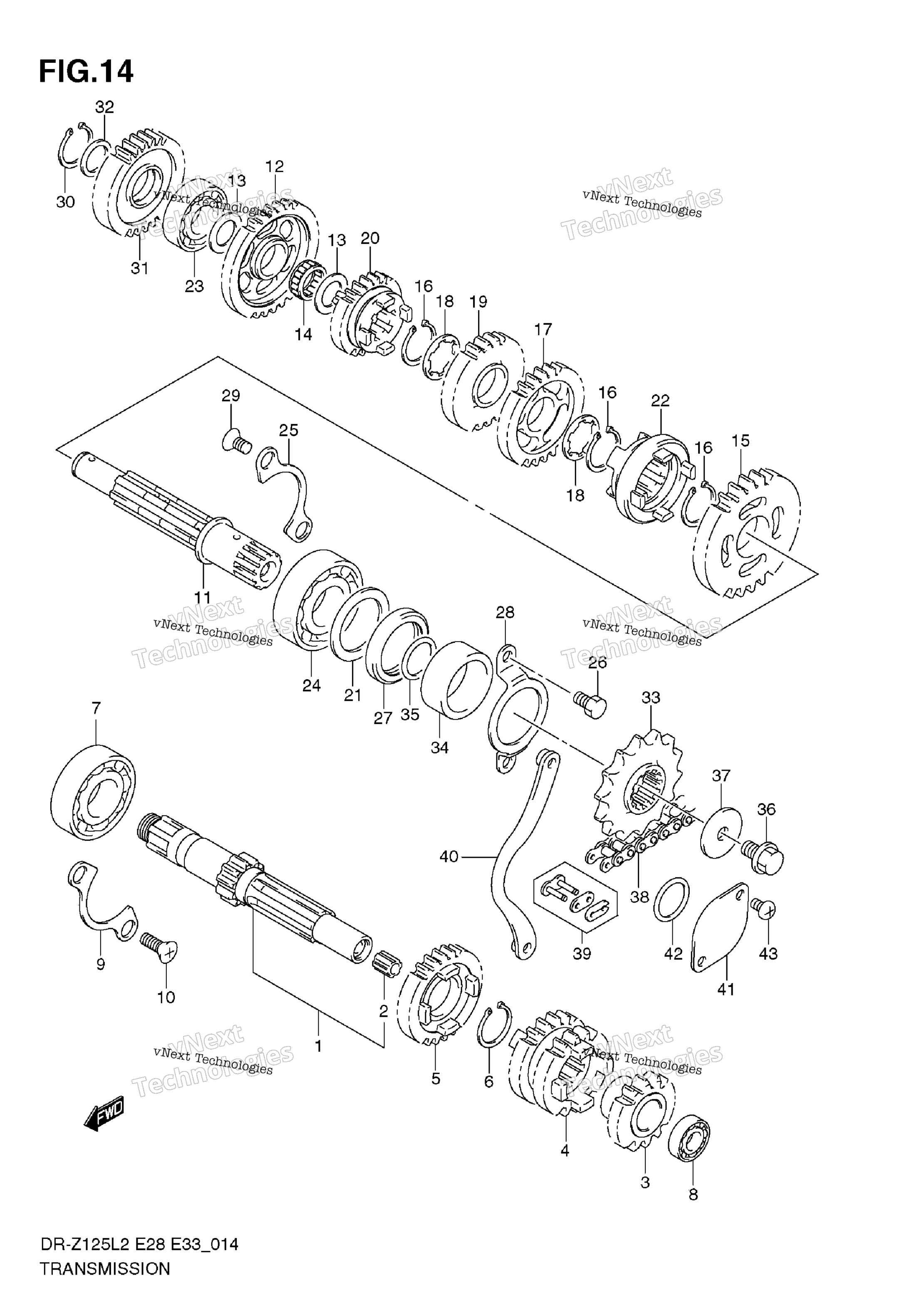 Трансмиссия (Dr-Z125 E28)