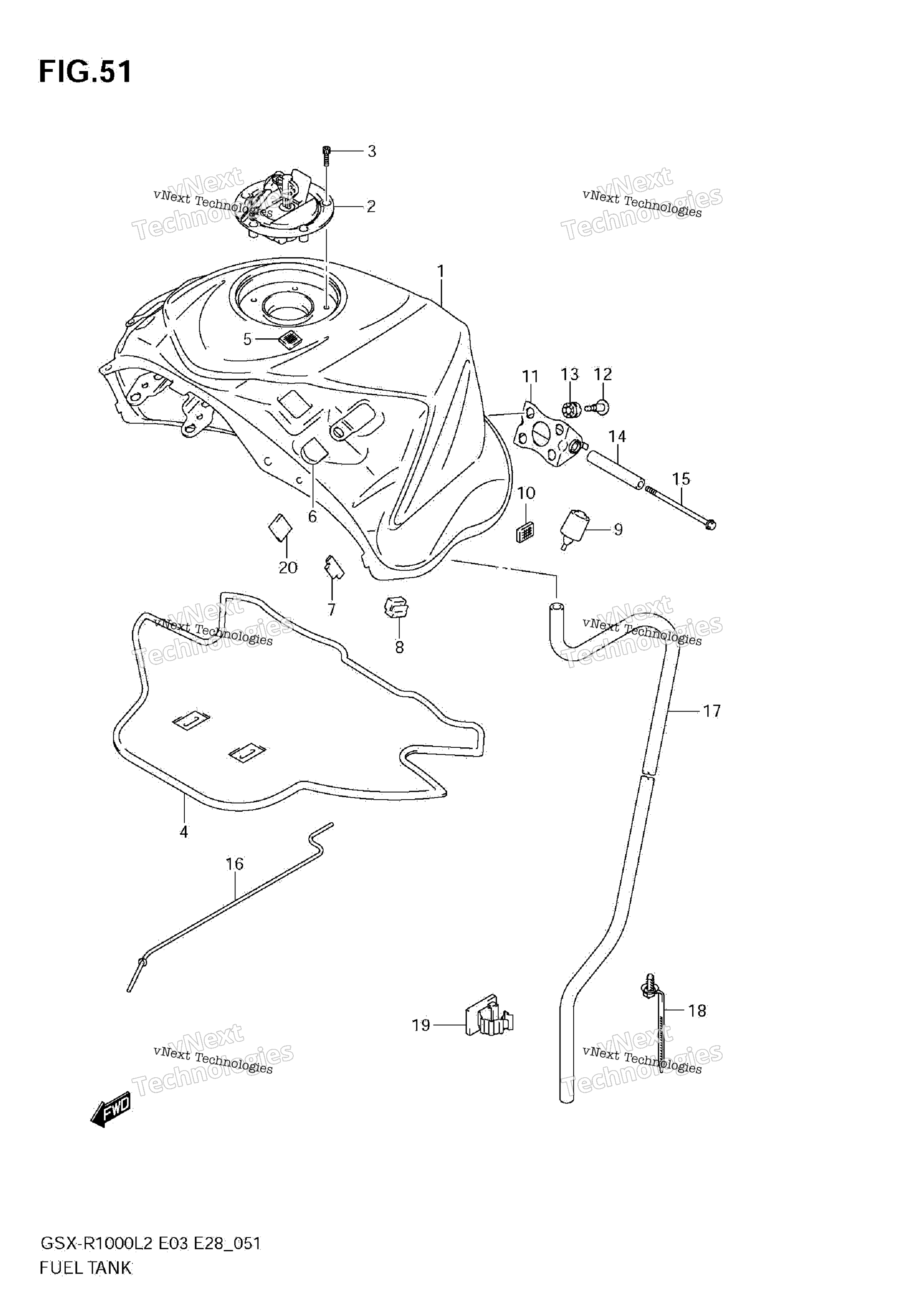 Топливный бак (Gsx-R1000 L2 E33)