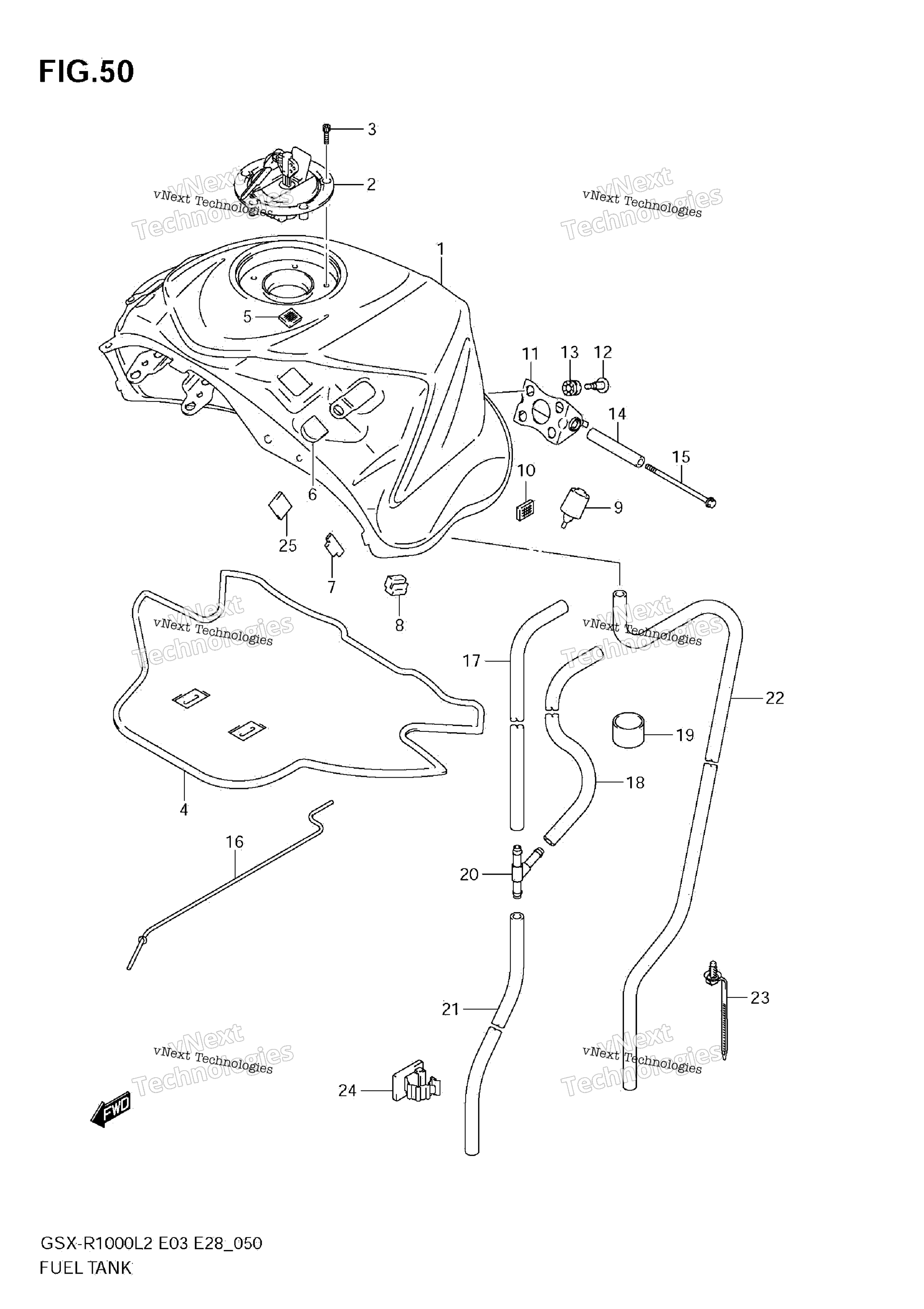 Топливный бак (Gsx-R1000 L2 E28)