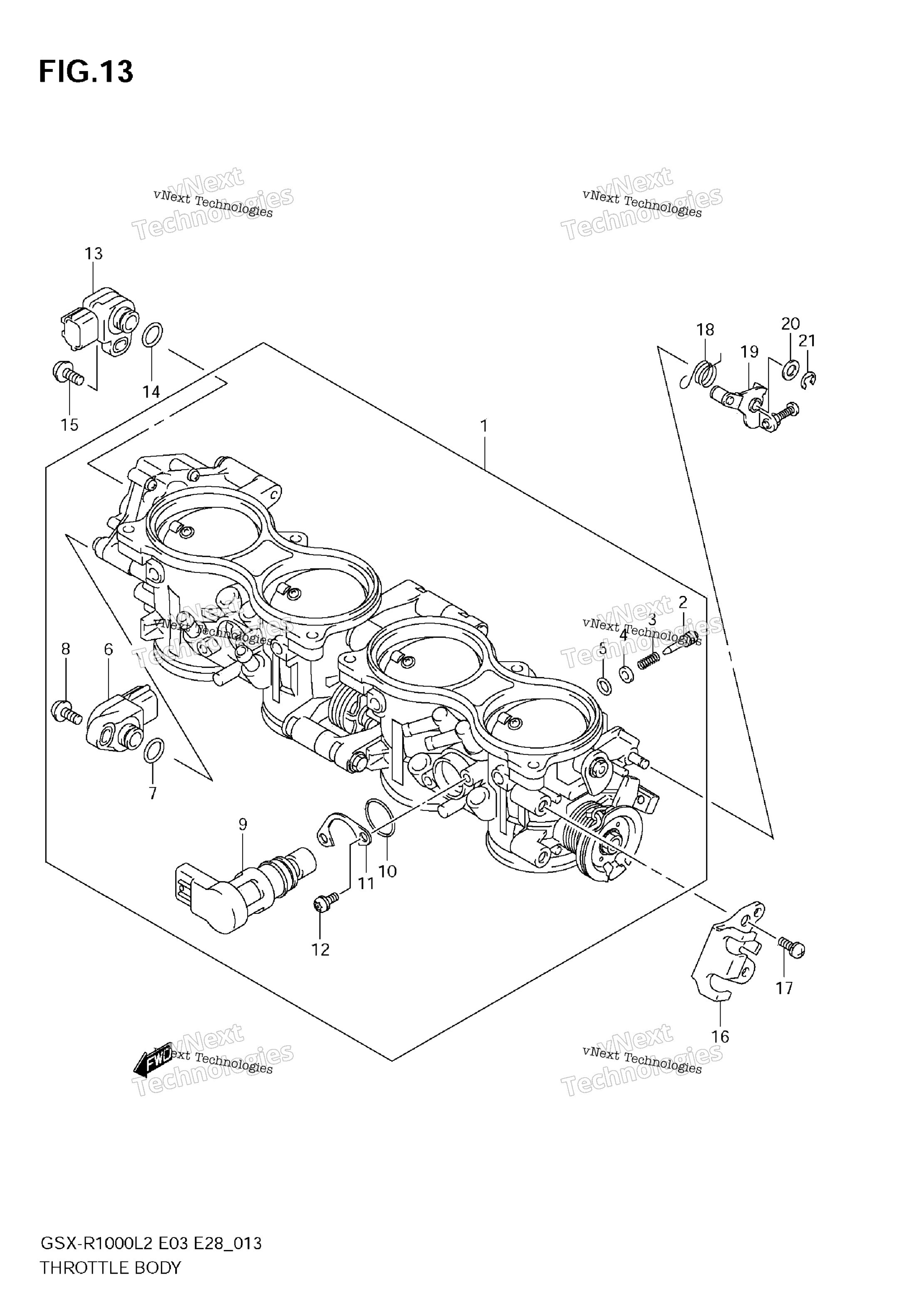 Дроссельный узел (Gsx-R1000 L2 E28)