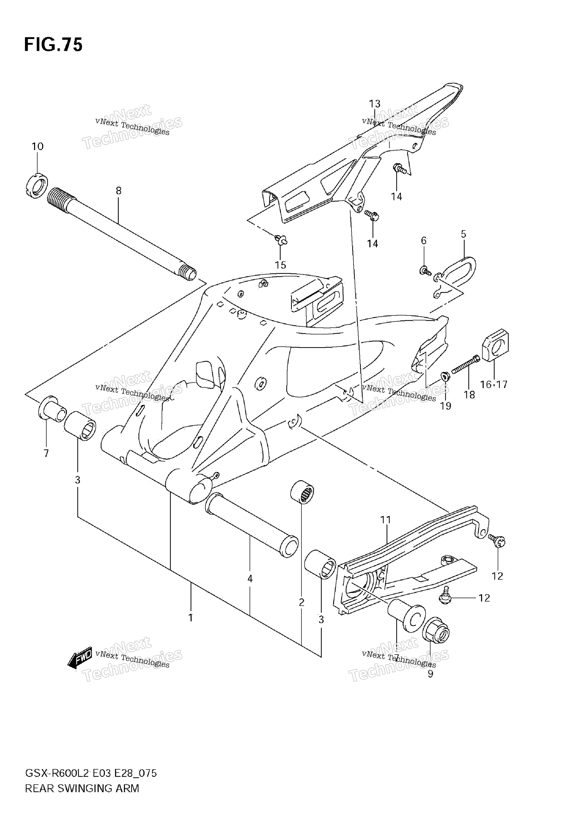 задний Swinging Arm