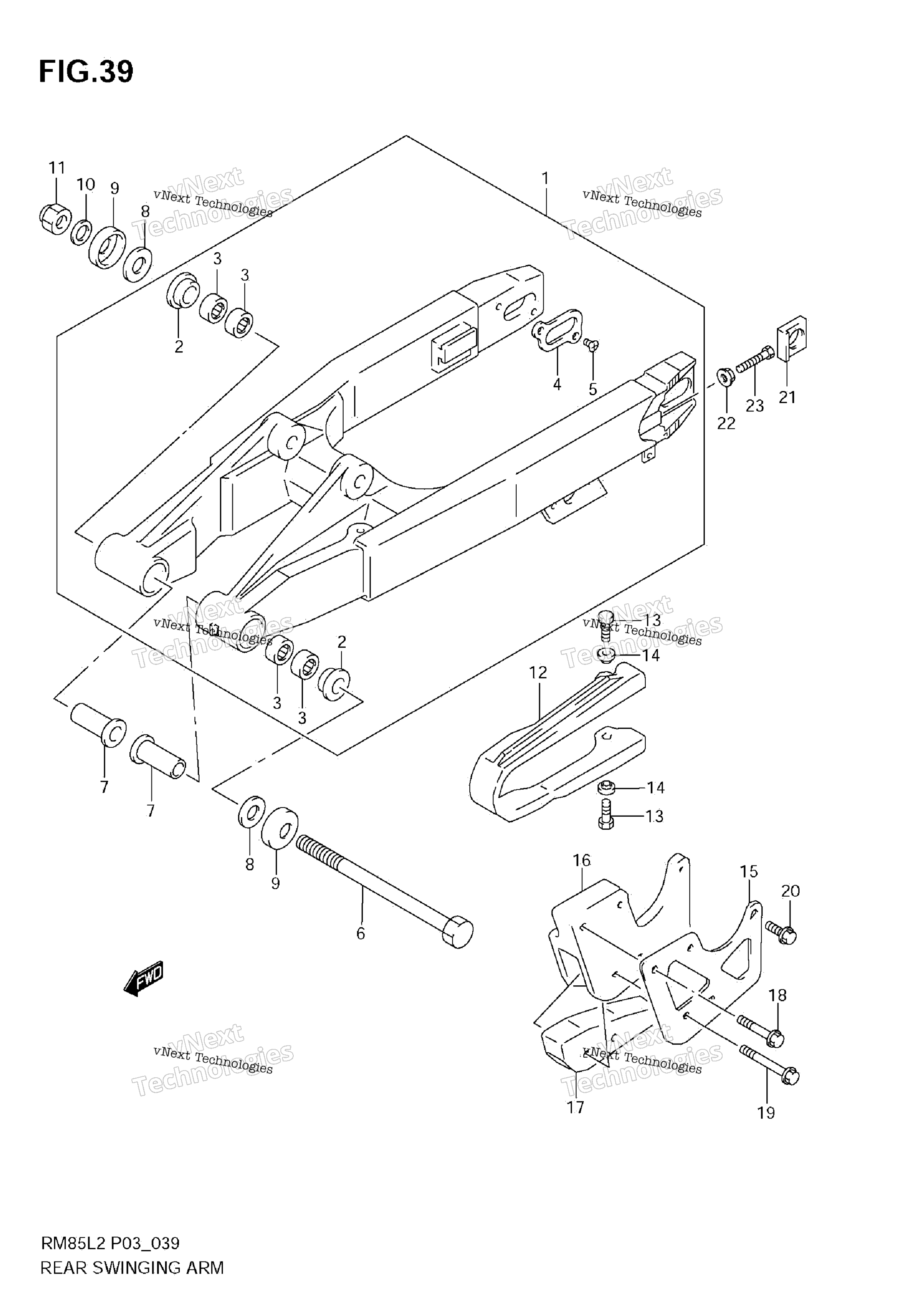 задний Swinging Arm (Rm85)