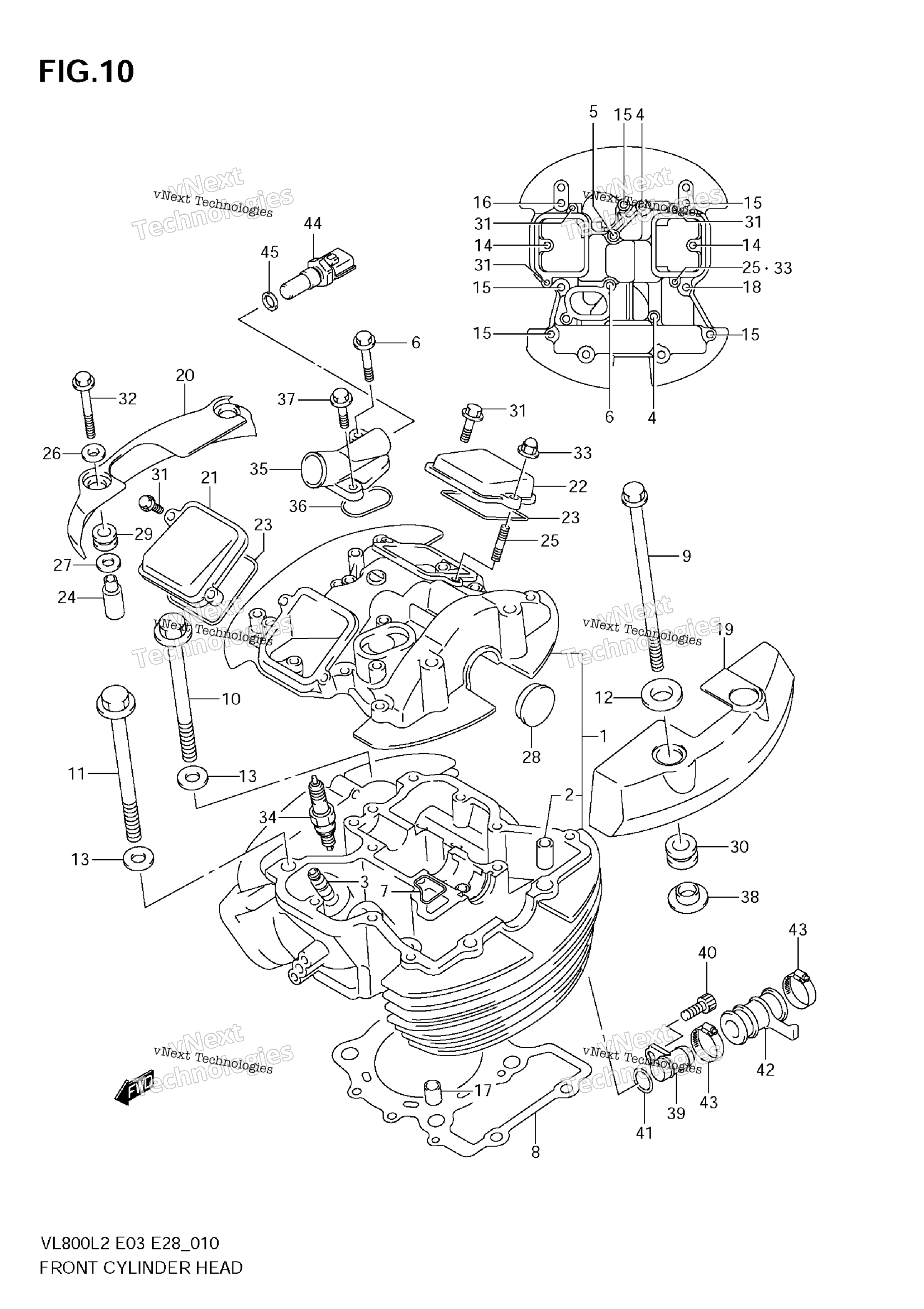 Передняя часть Cylinder Head (Vl800t E33)