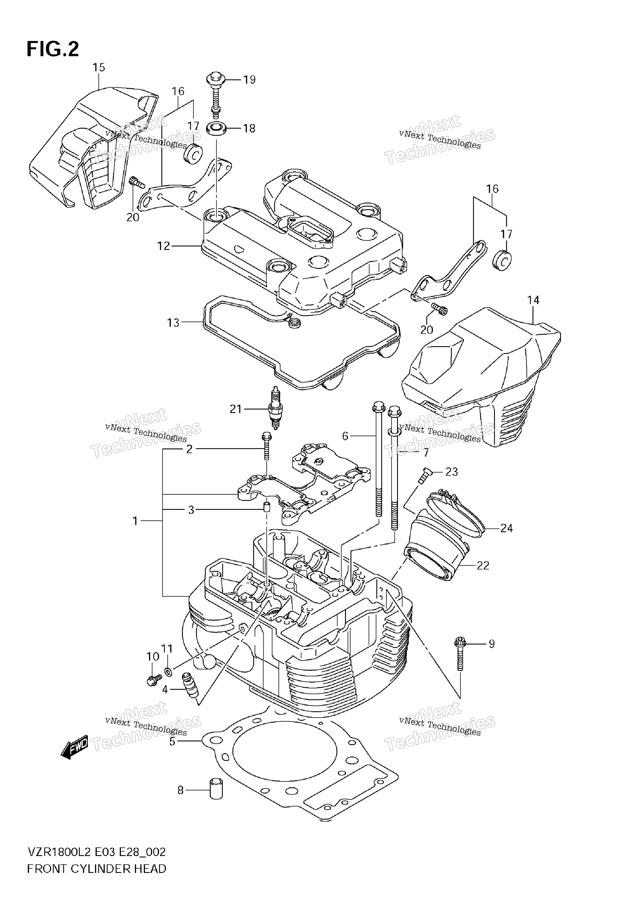 Передняя часть CYLINDER HEAD