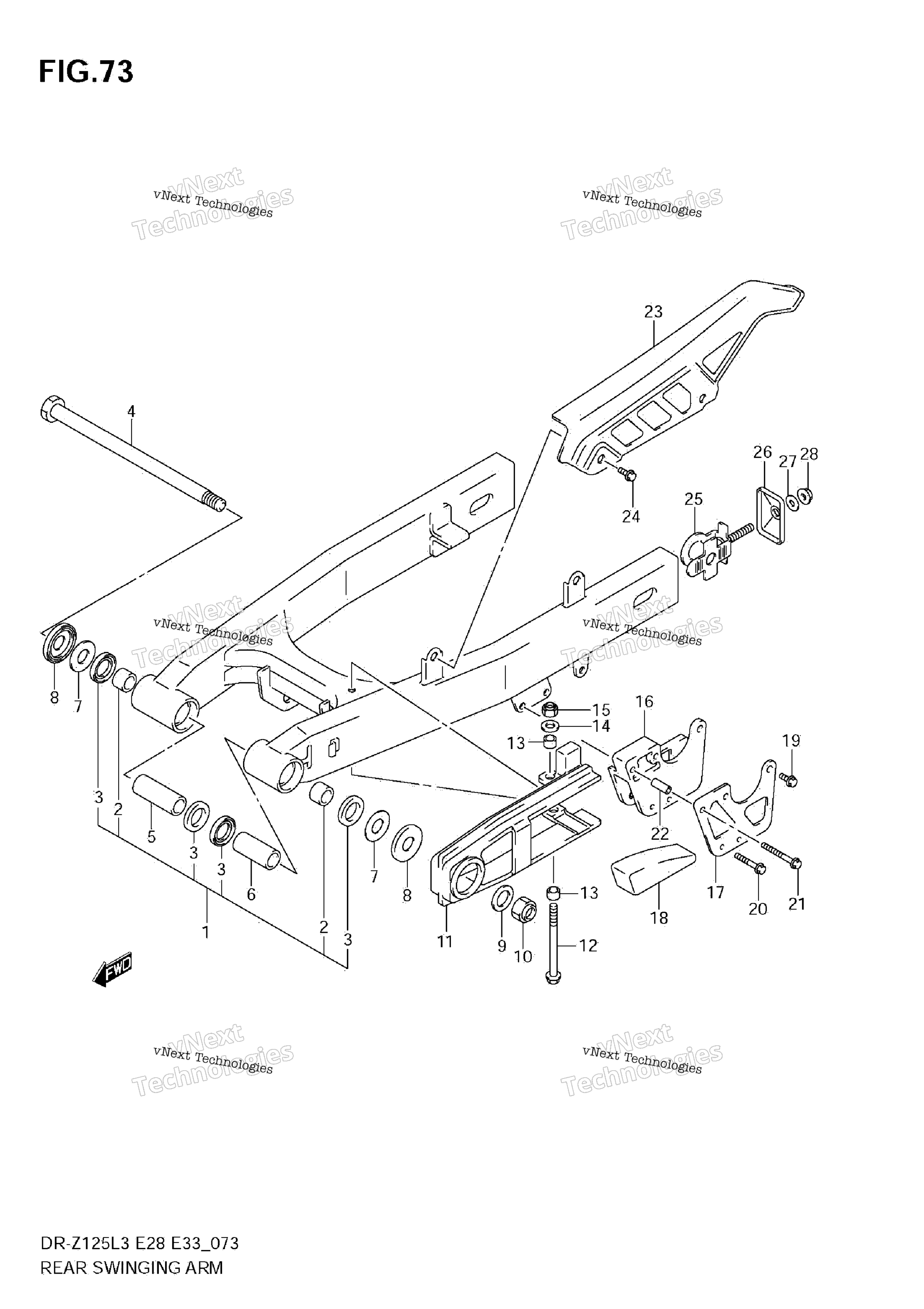 задний Swinging Arm (Dr Z125ll3 E33)