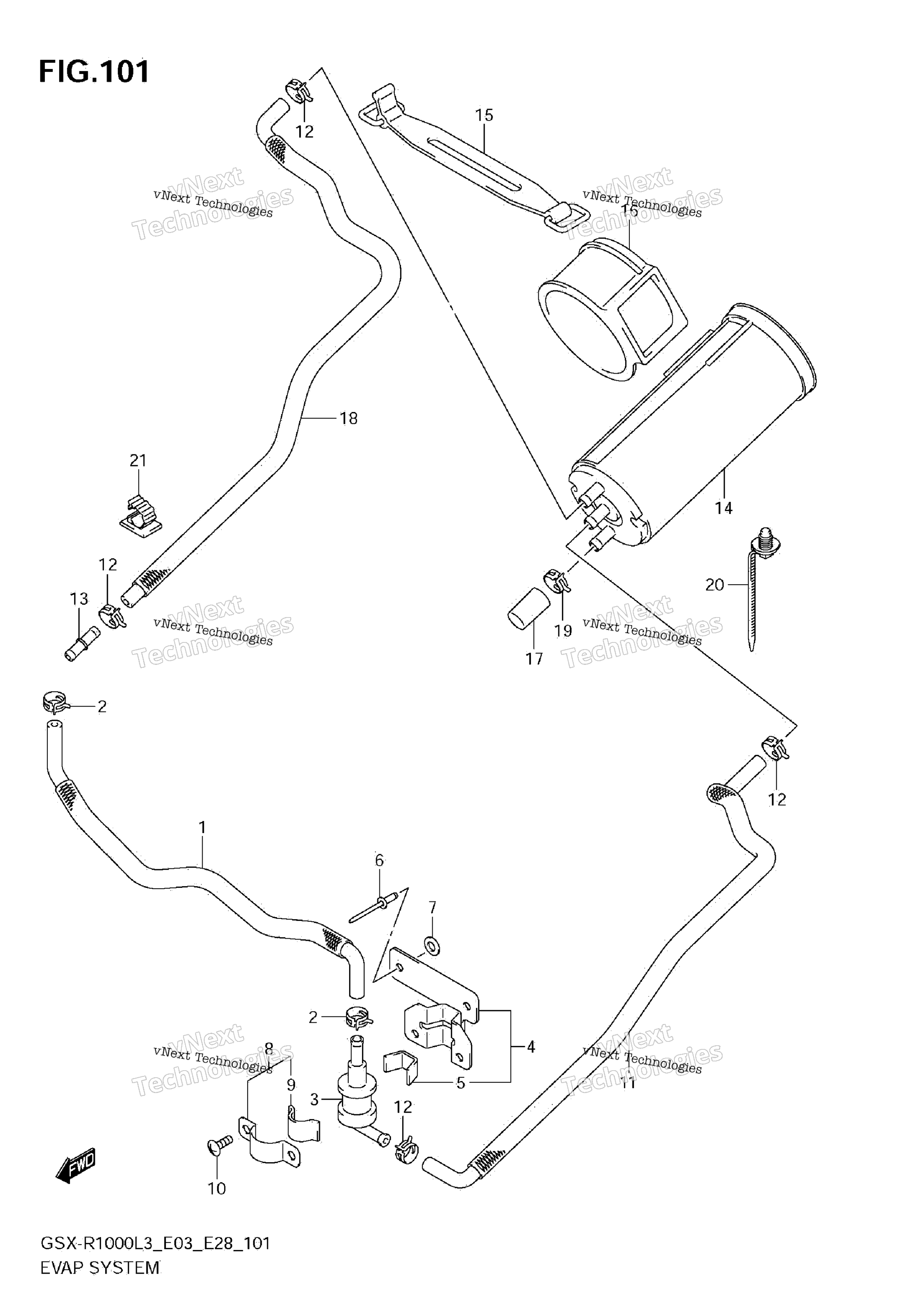 Система испарения (Gsx-R1000zl3 E33)