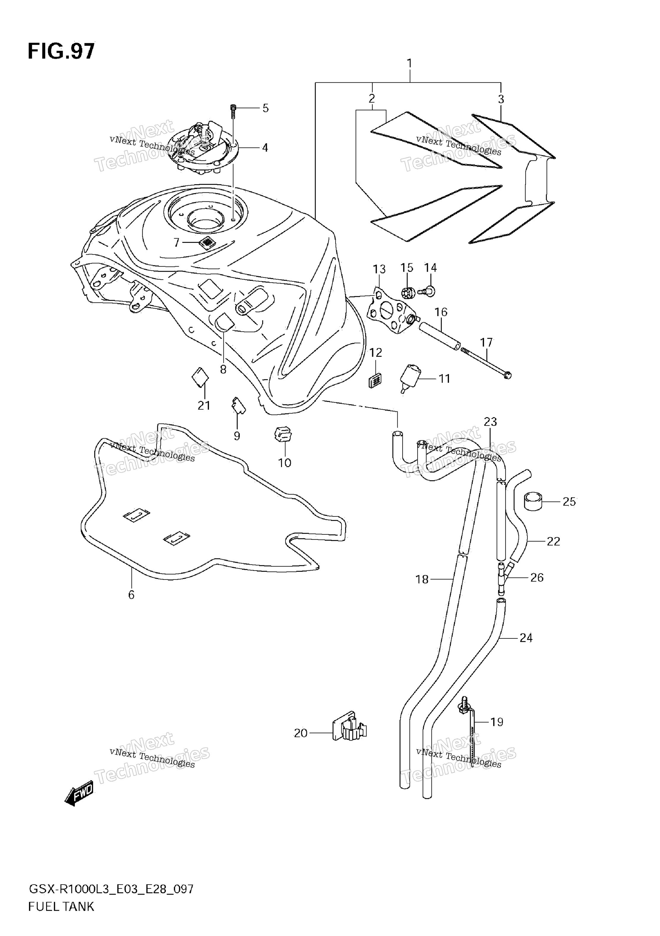 Топливный бак (Gsx-R1000zl3 E03)
