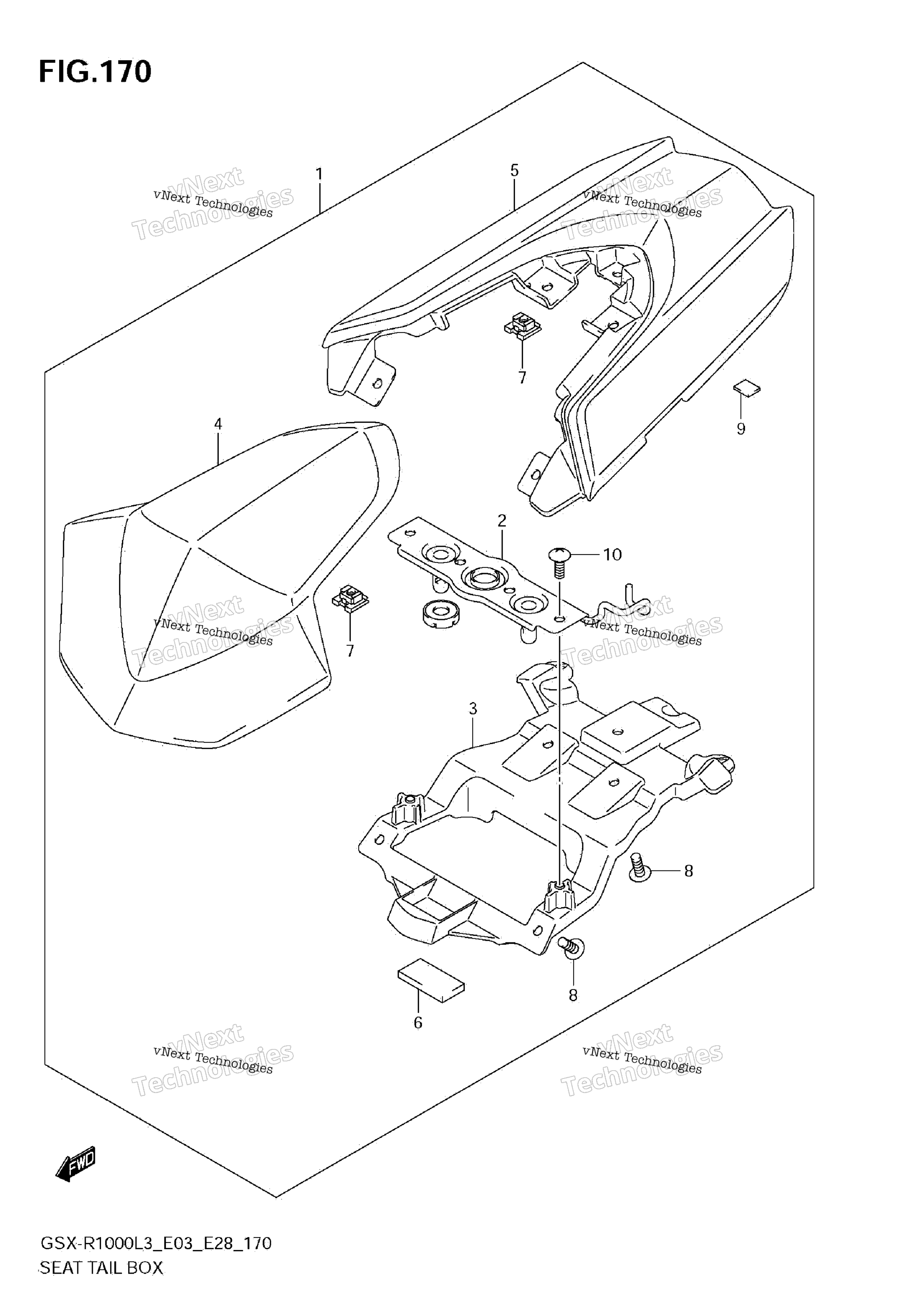 сиденье Tail Box (Gsx R1000zl3 E33)