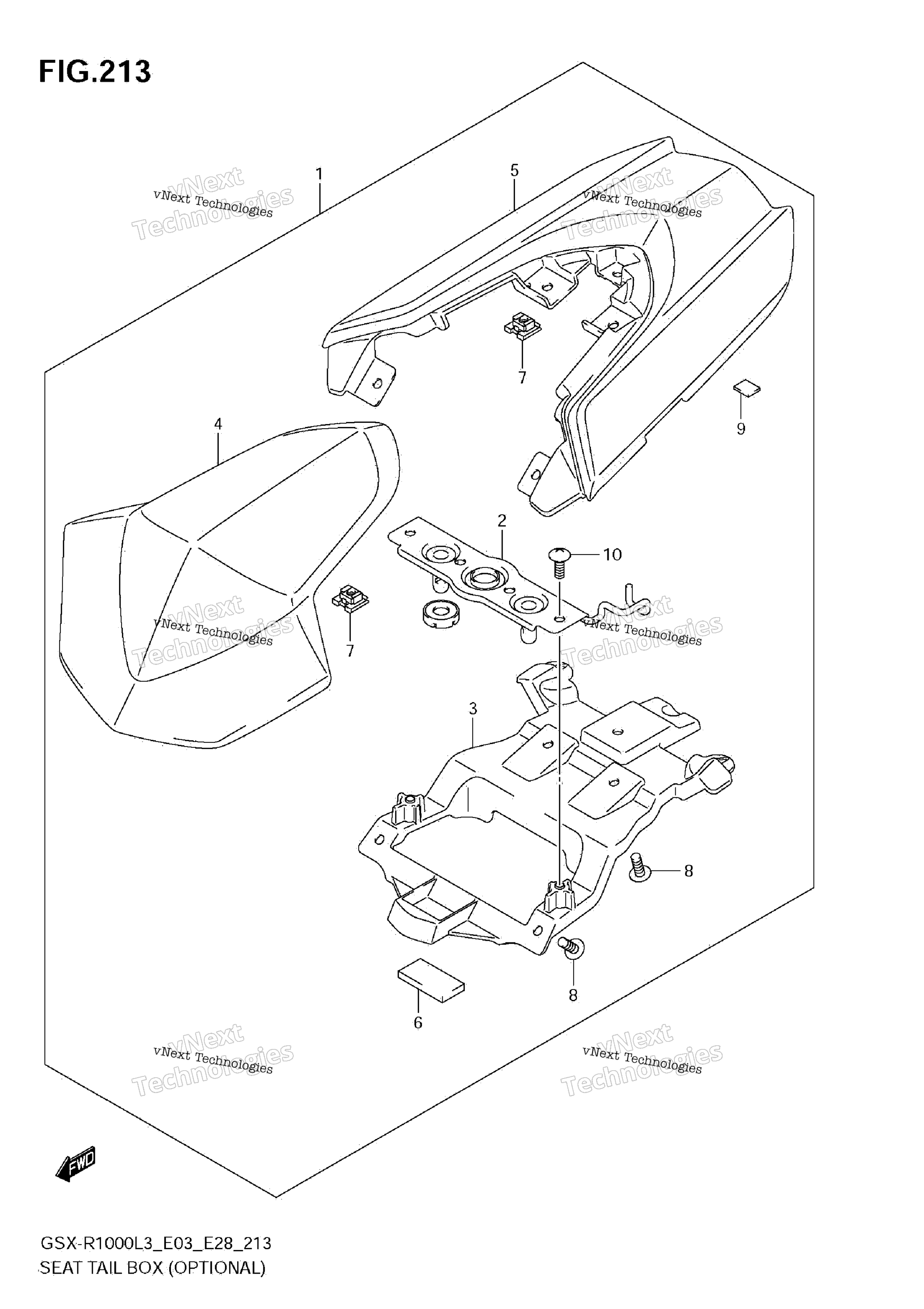 сиденье Tail Box (Optional) (Gsx R1000l3 E28)