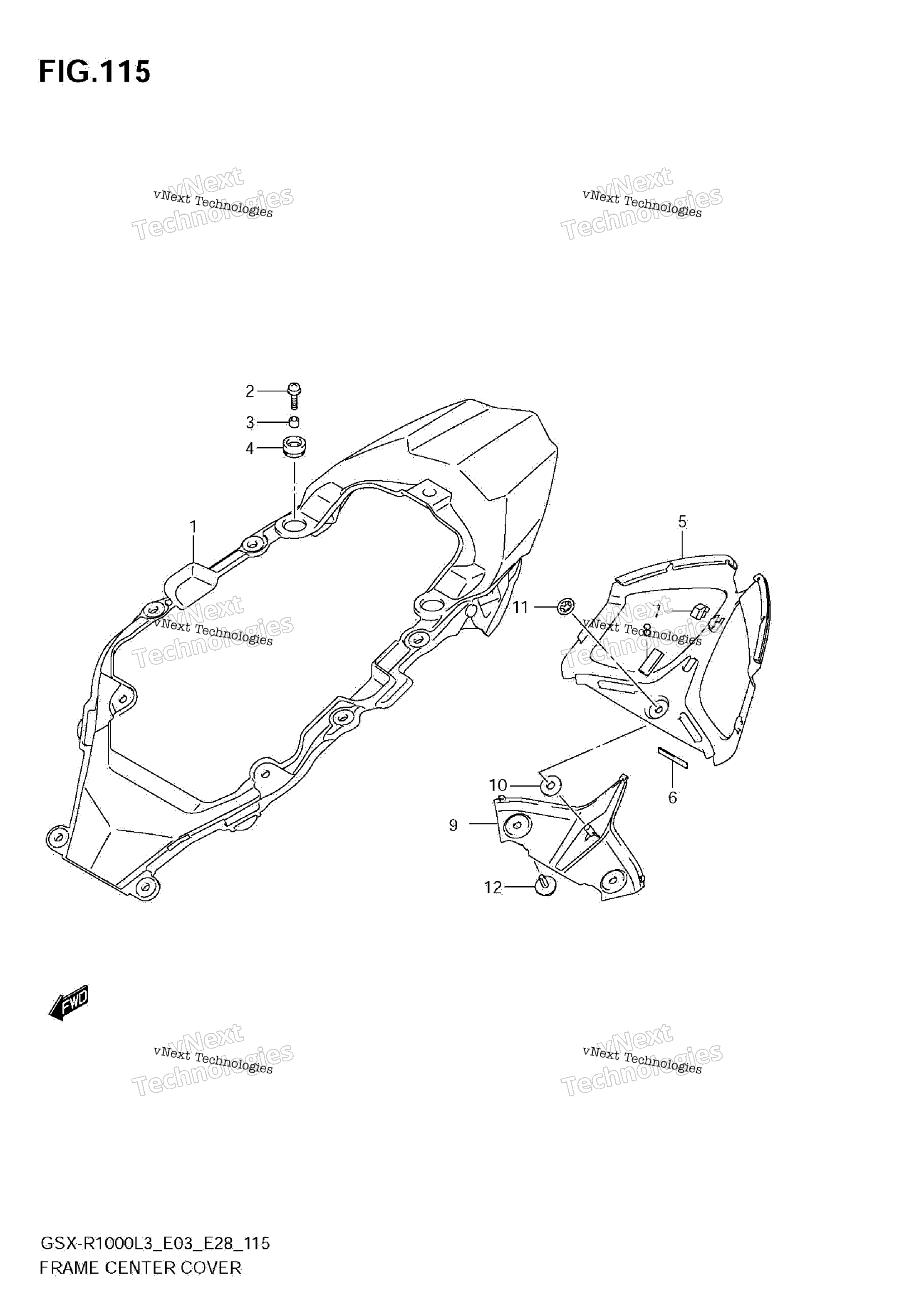 Рама Center Cover (Gsx-R1000l3 E28)