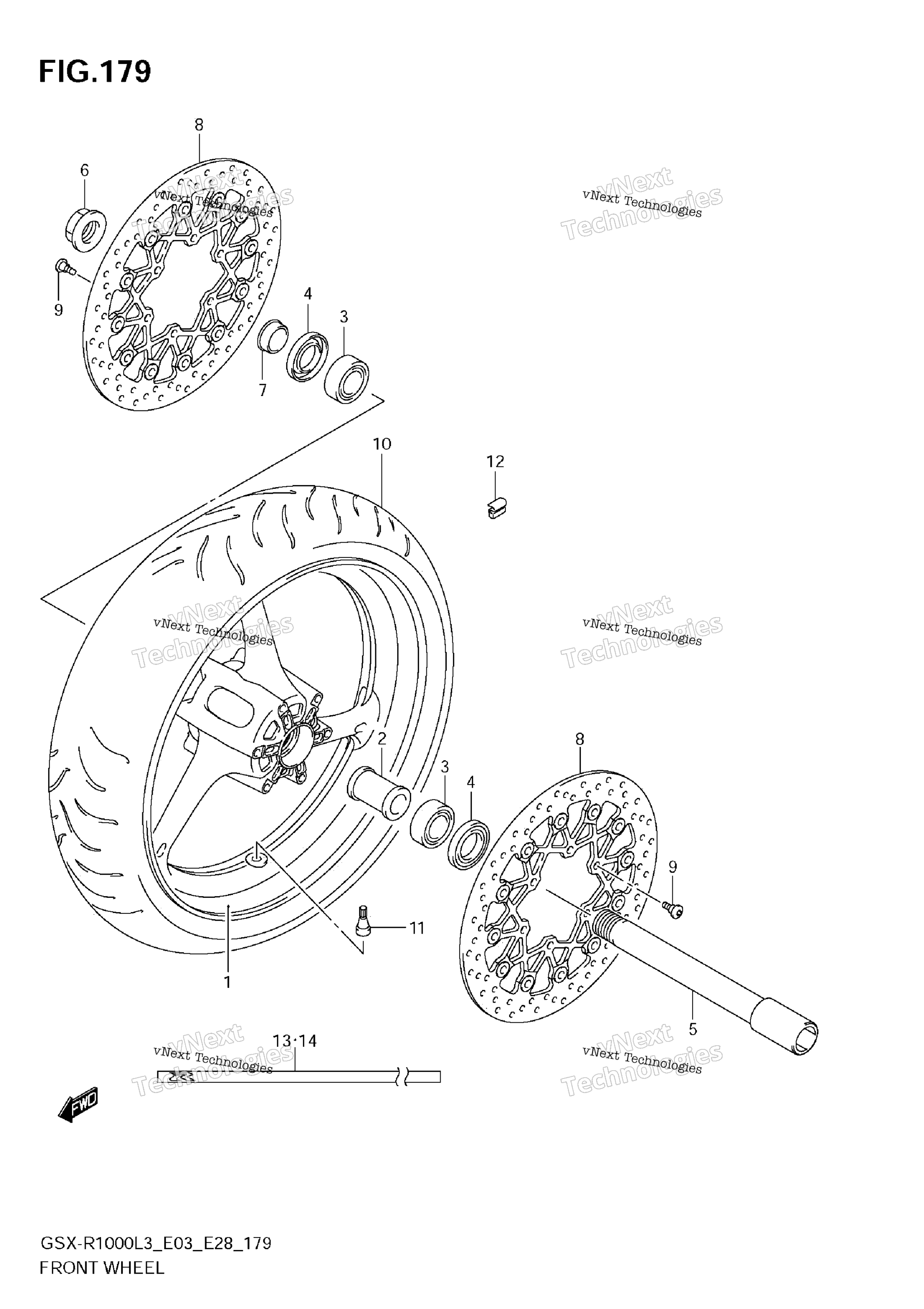 Переднее колесо (Gsx-R1000l3 E28)