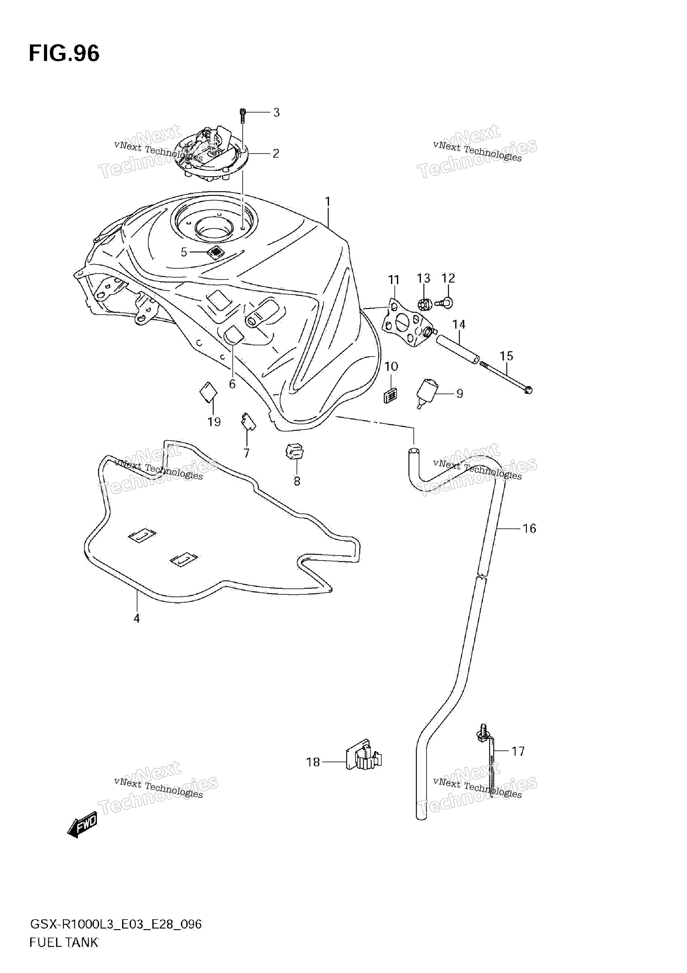 Топливный бак (Gsx-R1000l3 E33)