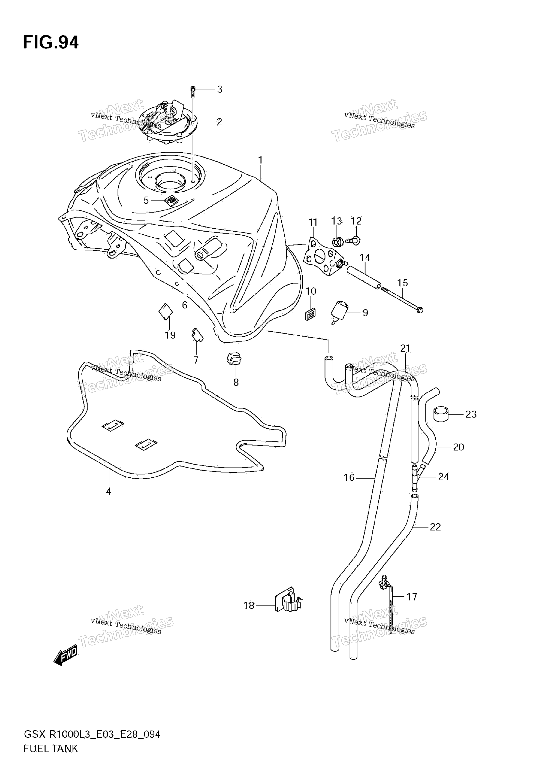 Топливный бак (Gsx-R1000l3 E03)