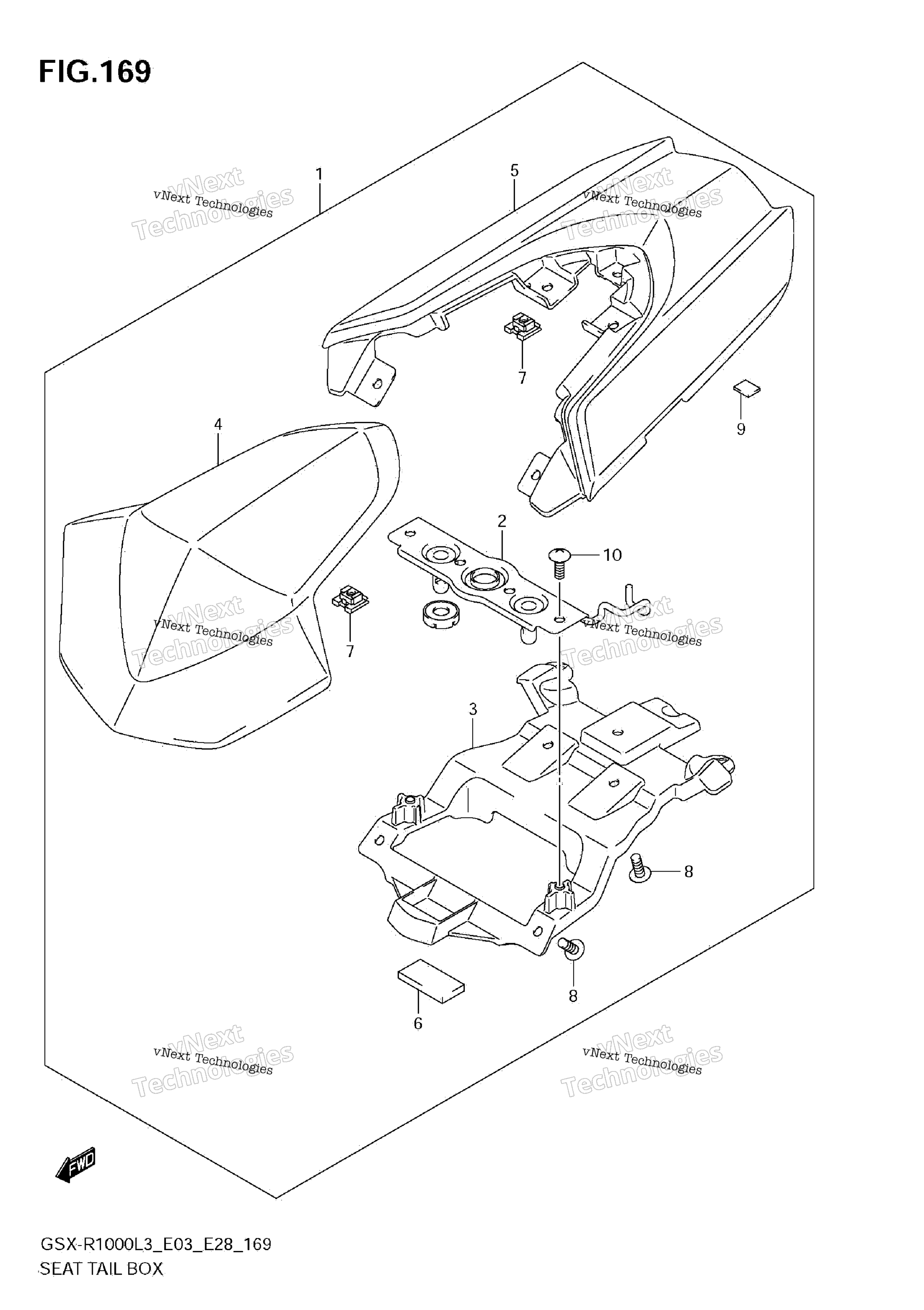 сиденье Tail Box (Gsx R1000zl3 E28)