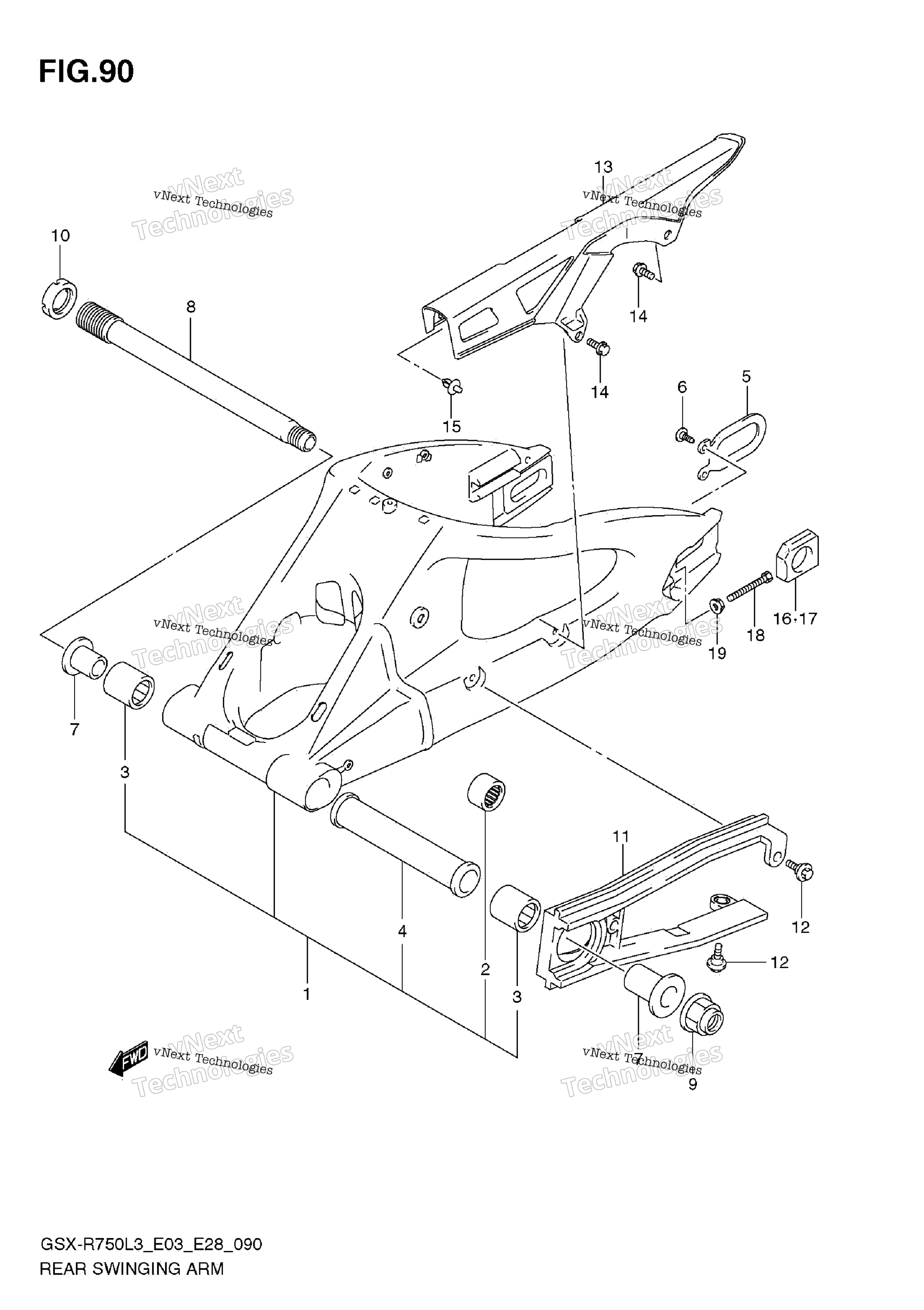 задний Swinging Arm
