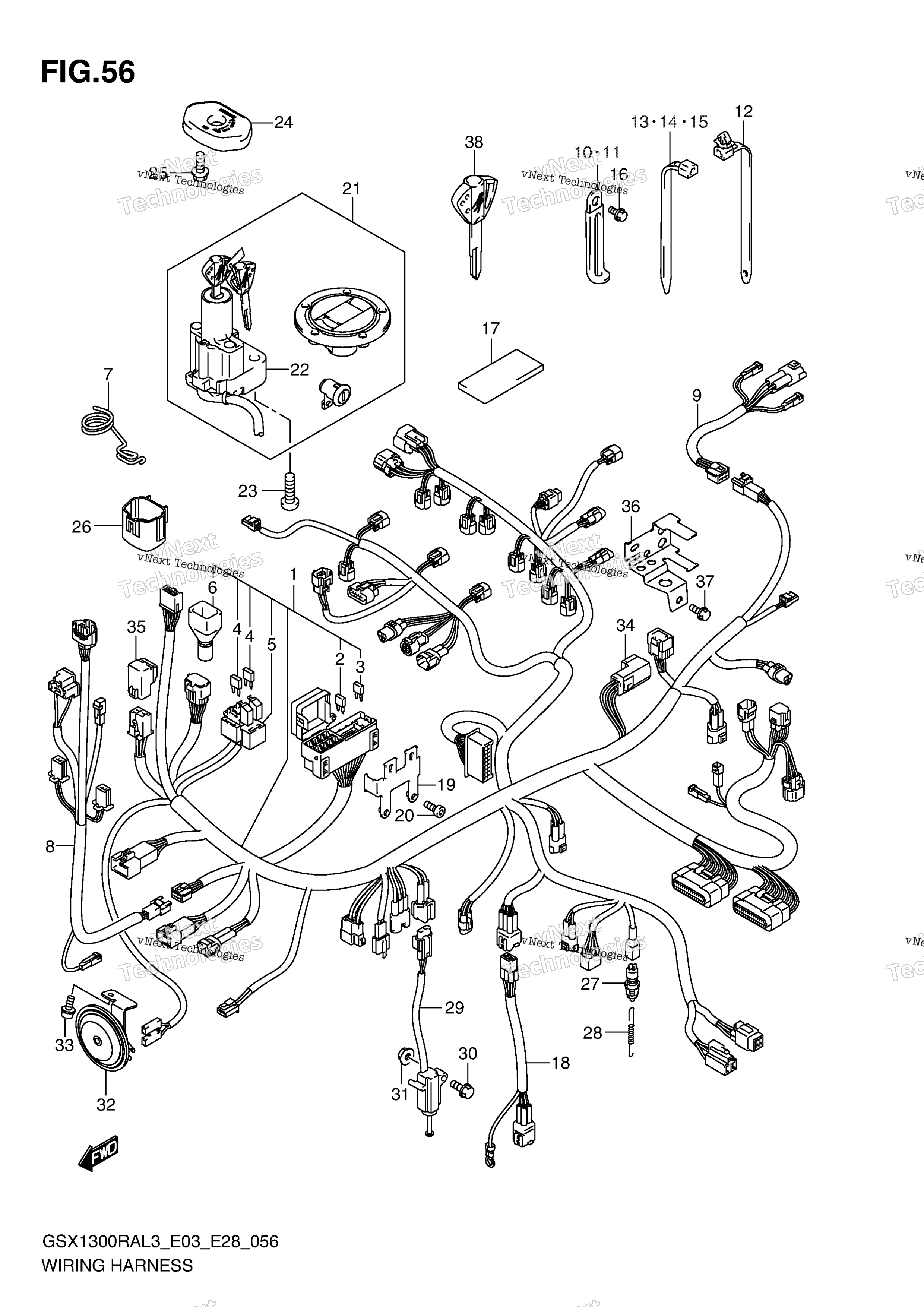 Жгут проводов (Gsx1300ral3 E33)
