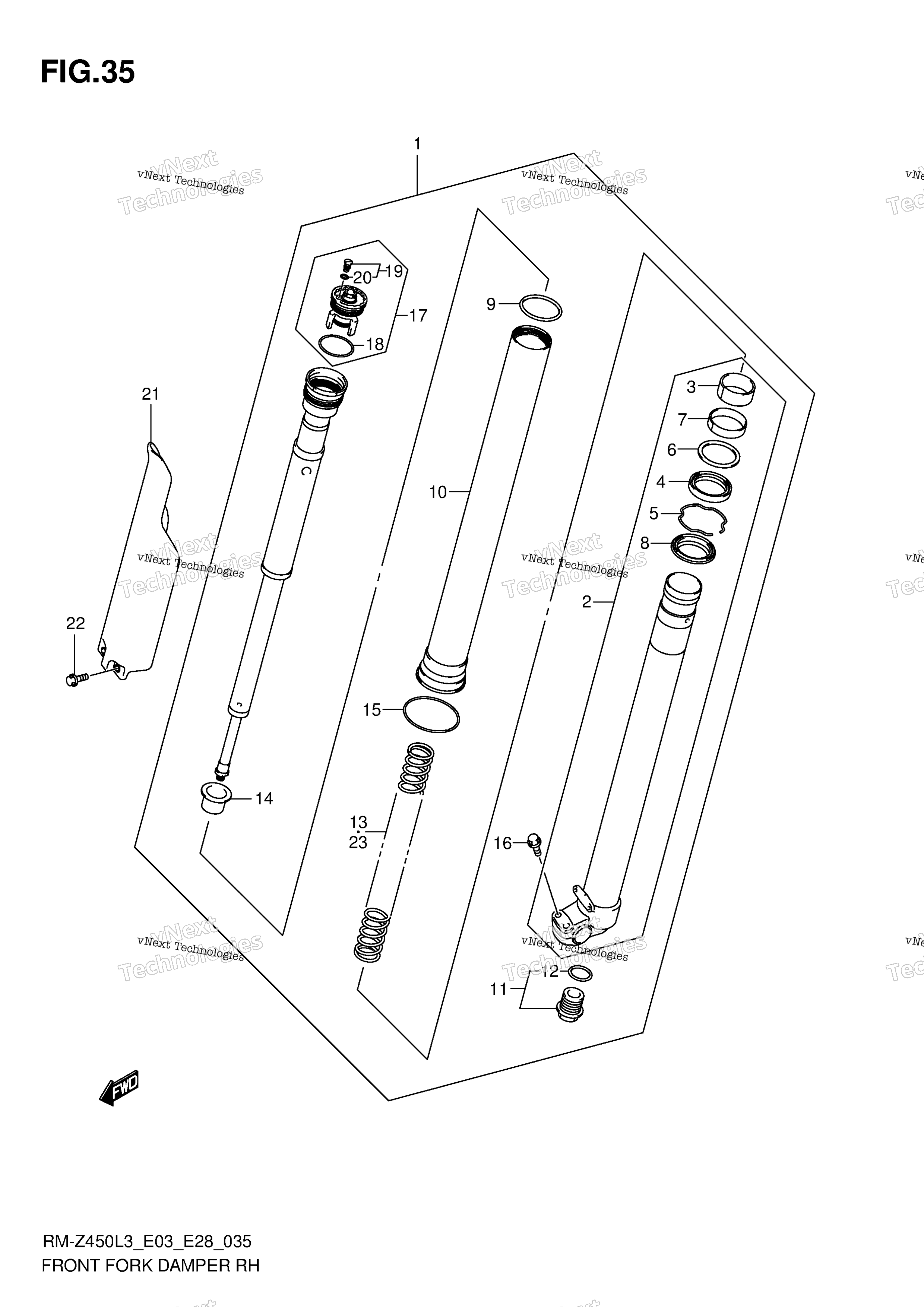Передняя часть Fork Damper Rh