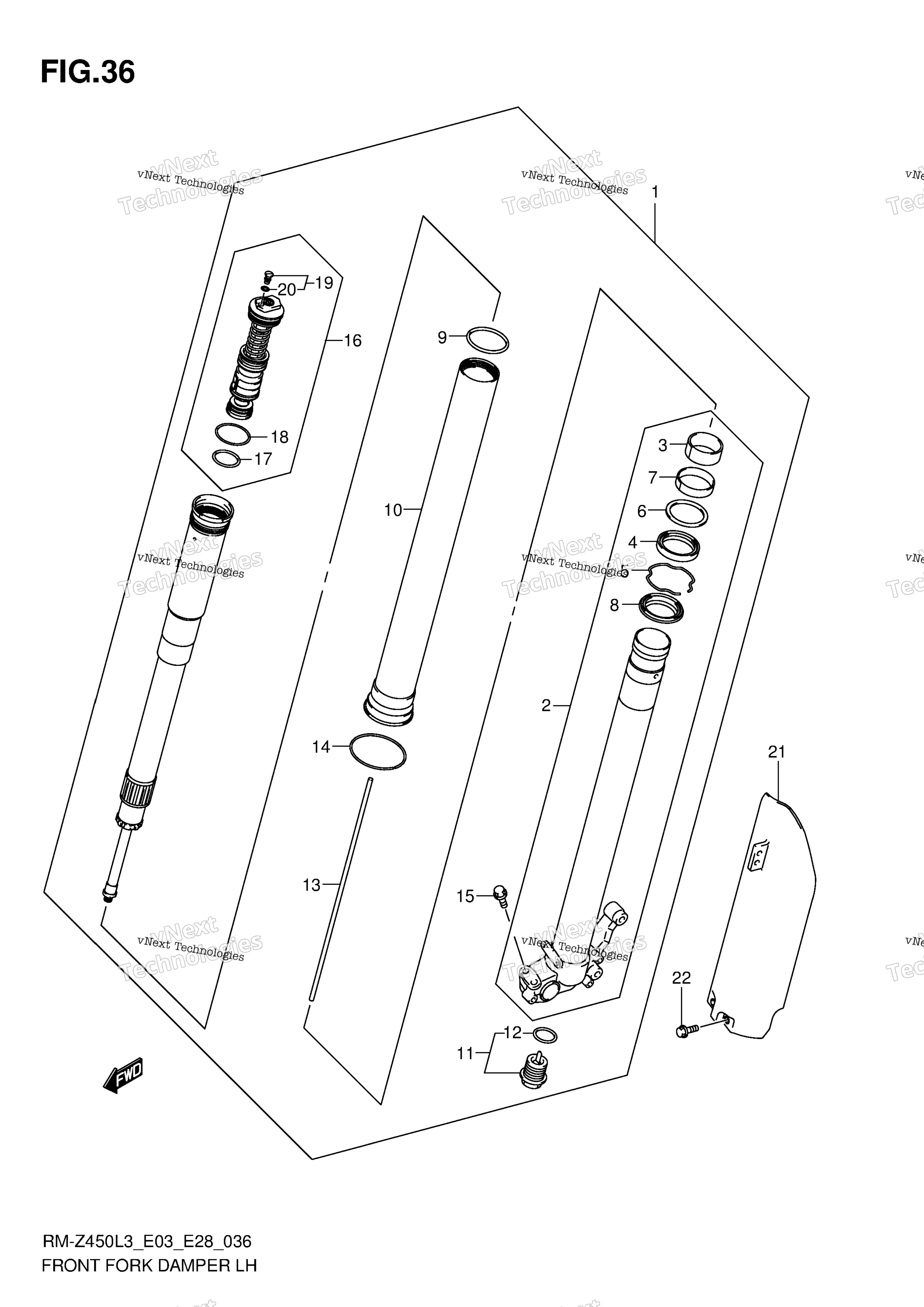 Передняя часть Fork Damper Lh