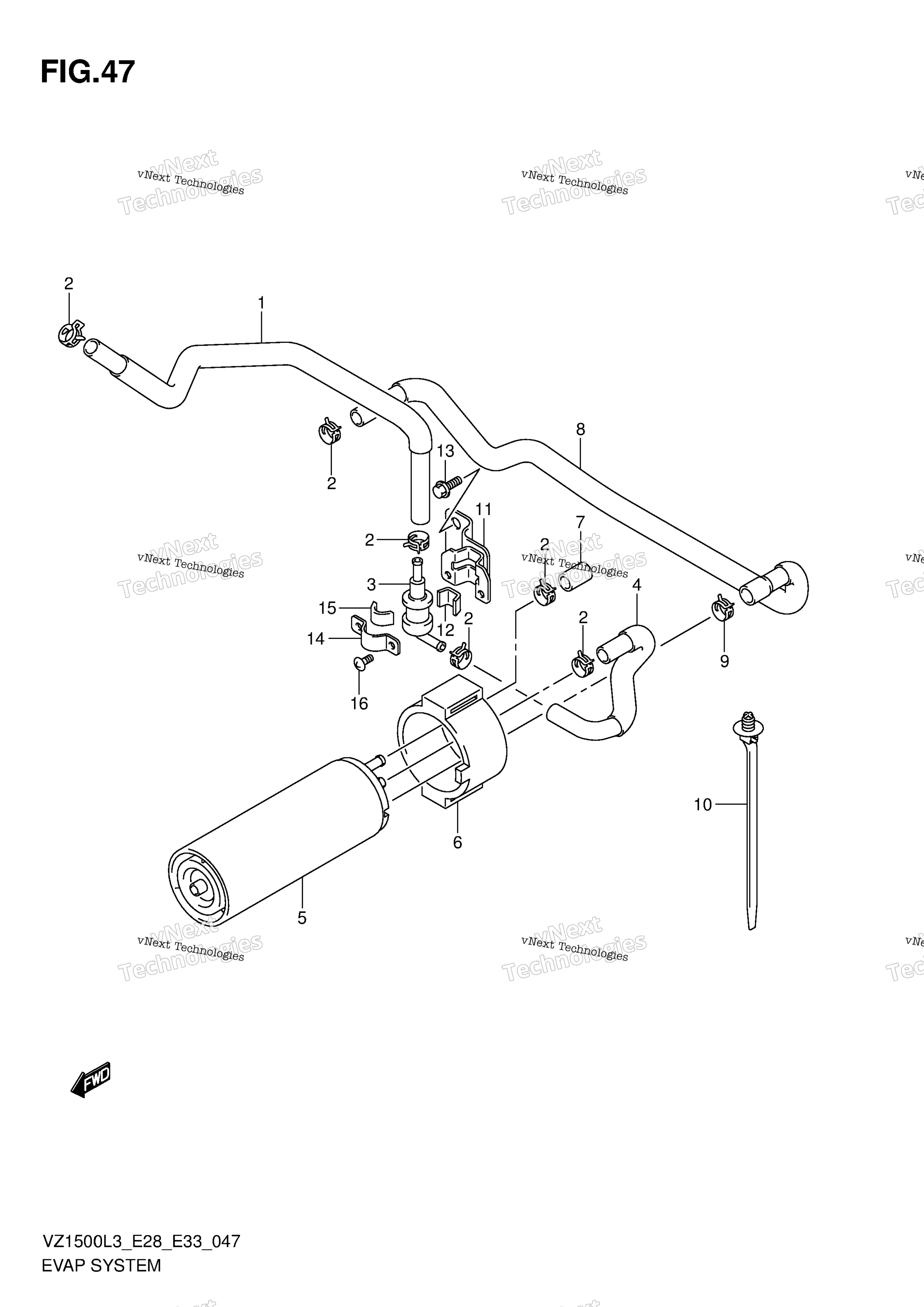 Система испарения (Vz1500l3 E33)