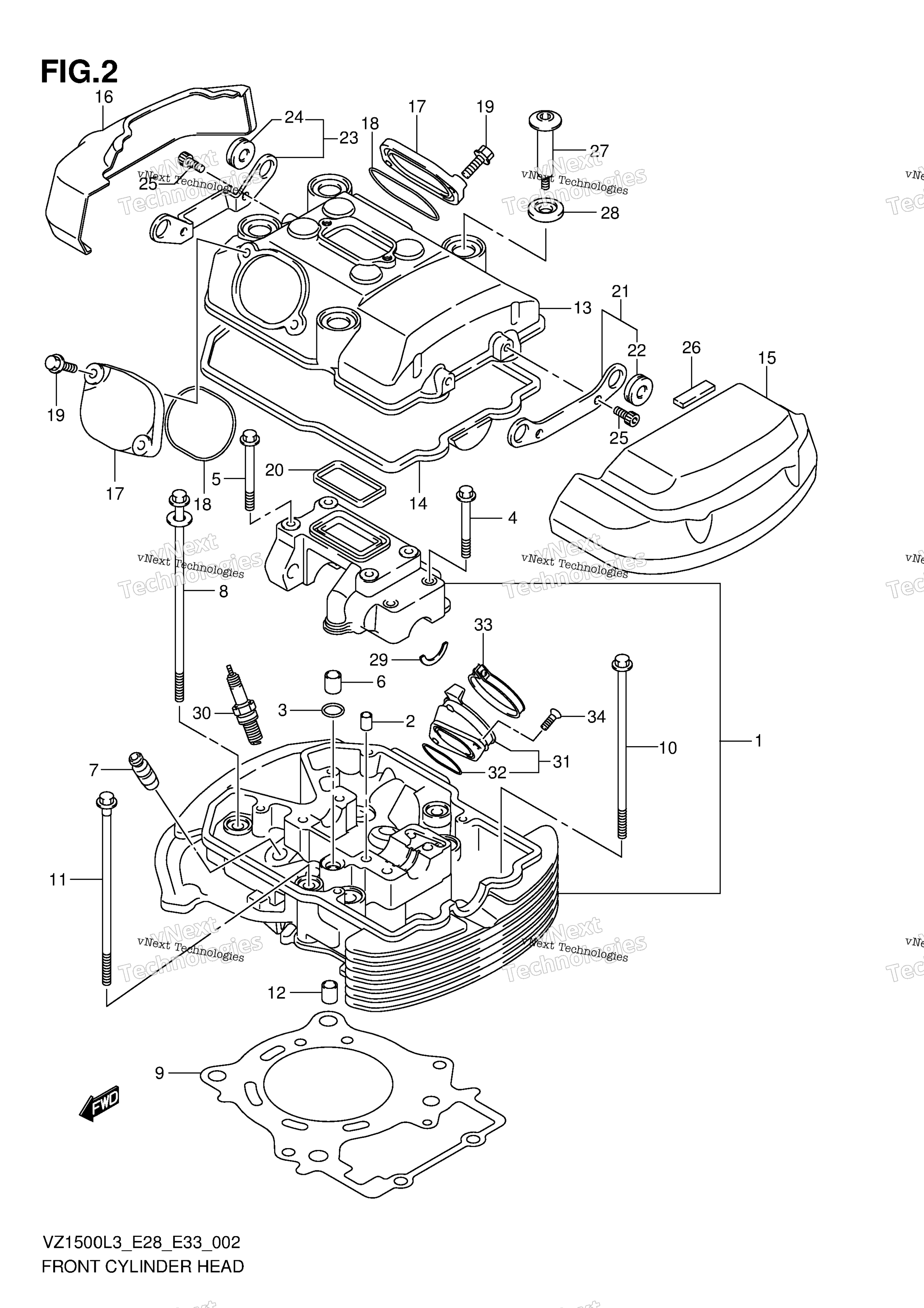 Передняя часть CYLINDER HEAD