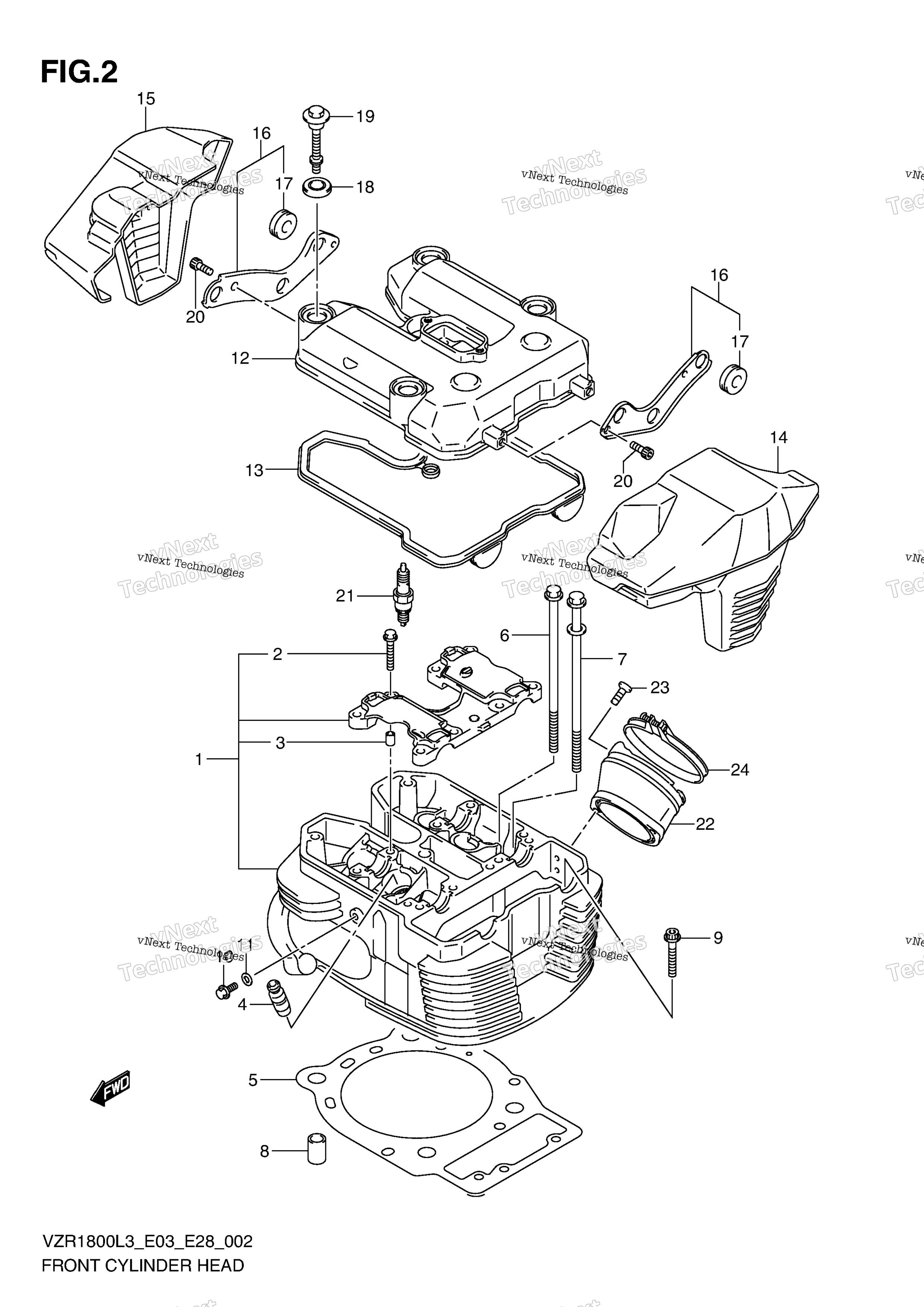 Передняя часть CYLINDER HEAD