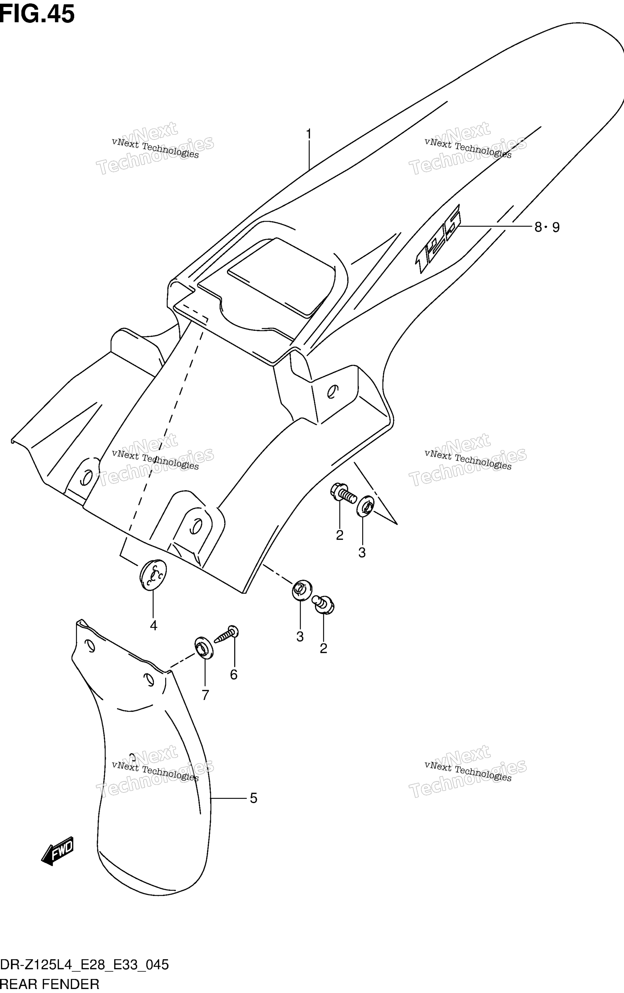 Заднее крыло (Dr-Z125l4 E28)