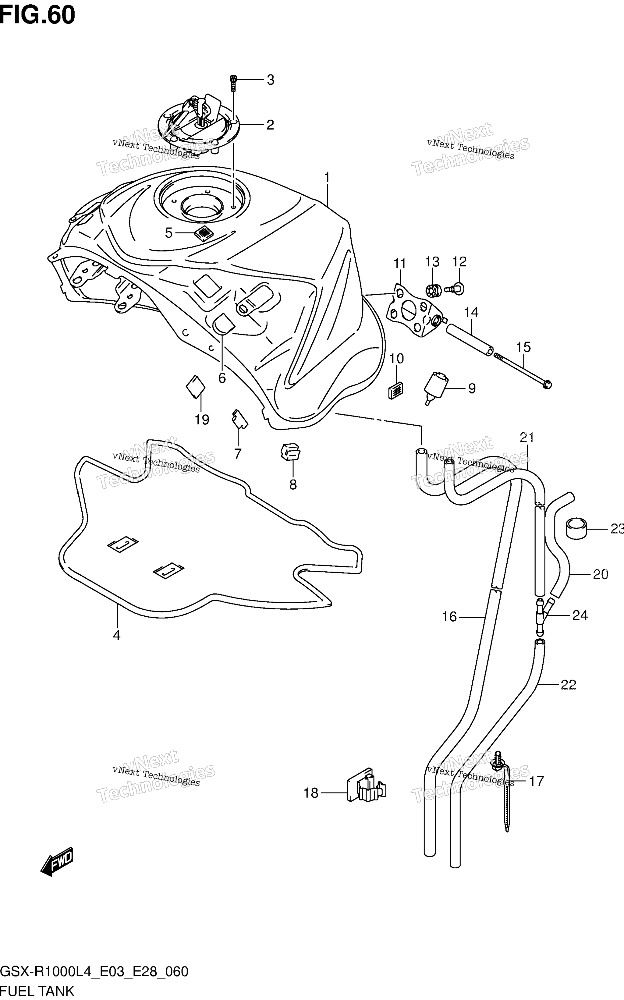 Топливный бак (Gsx-R1000l4 E28)