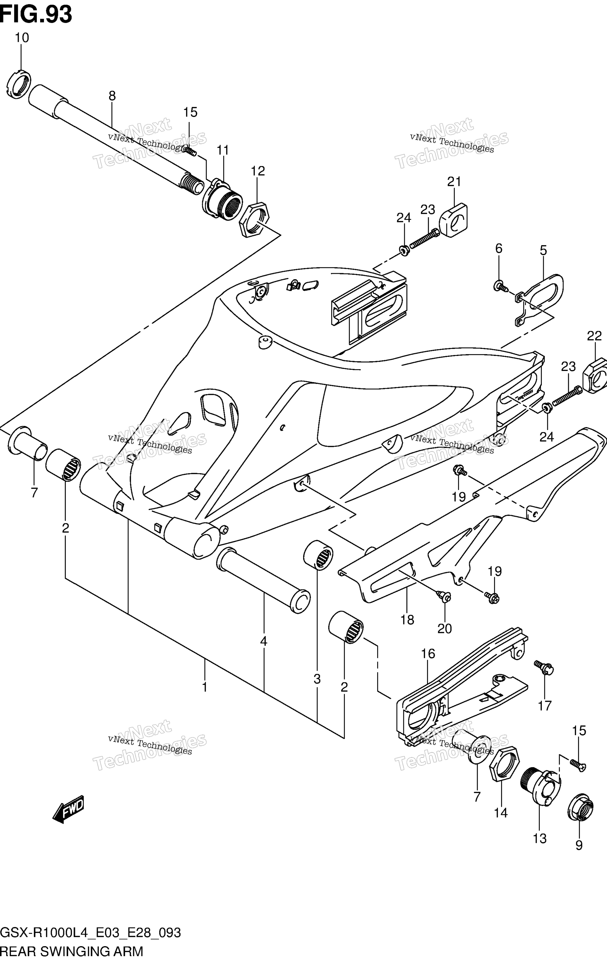 задний Swinging Arm