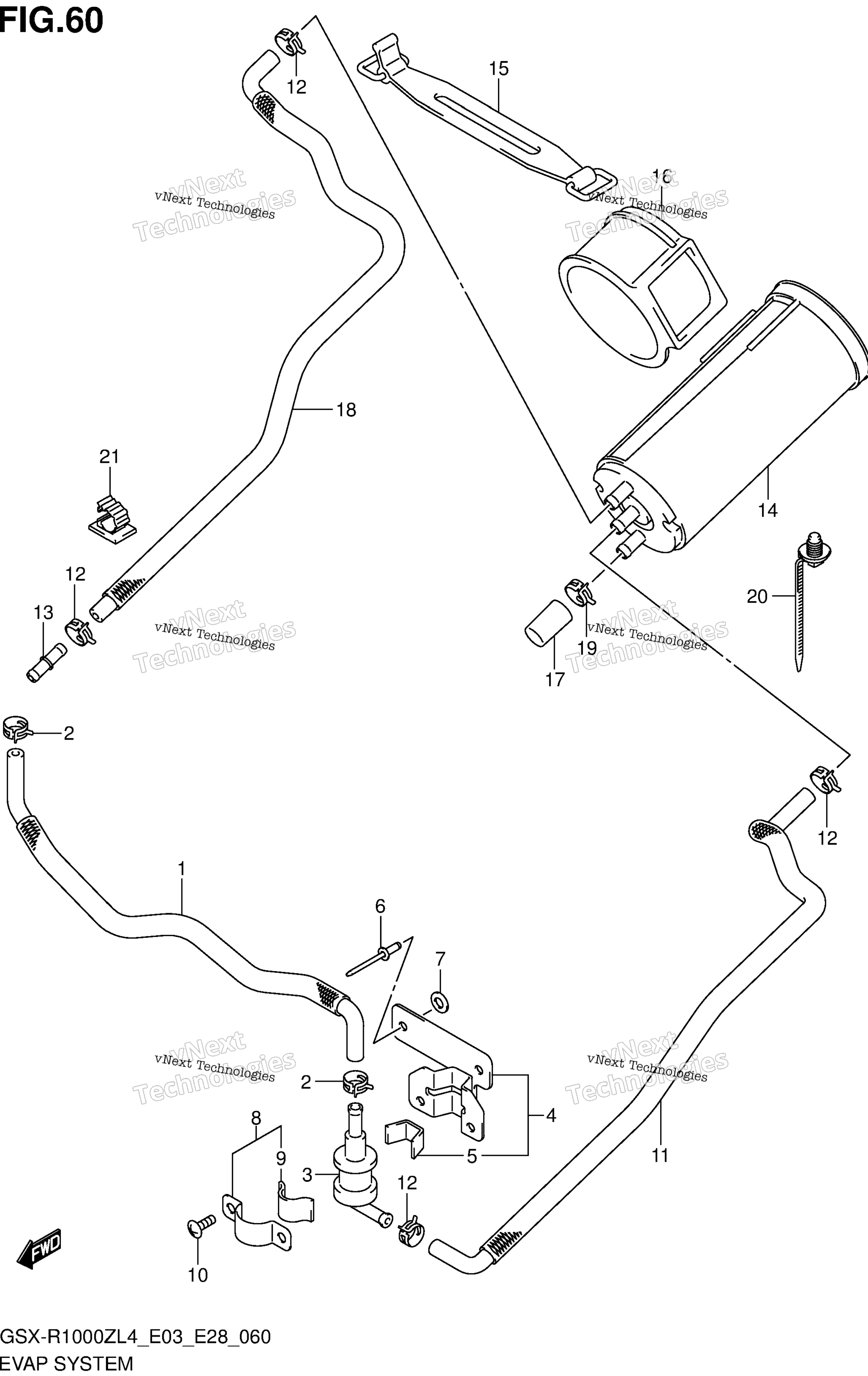 Система испарения (Gsx-R1000zl4 E33)