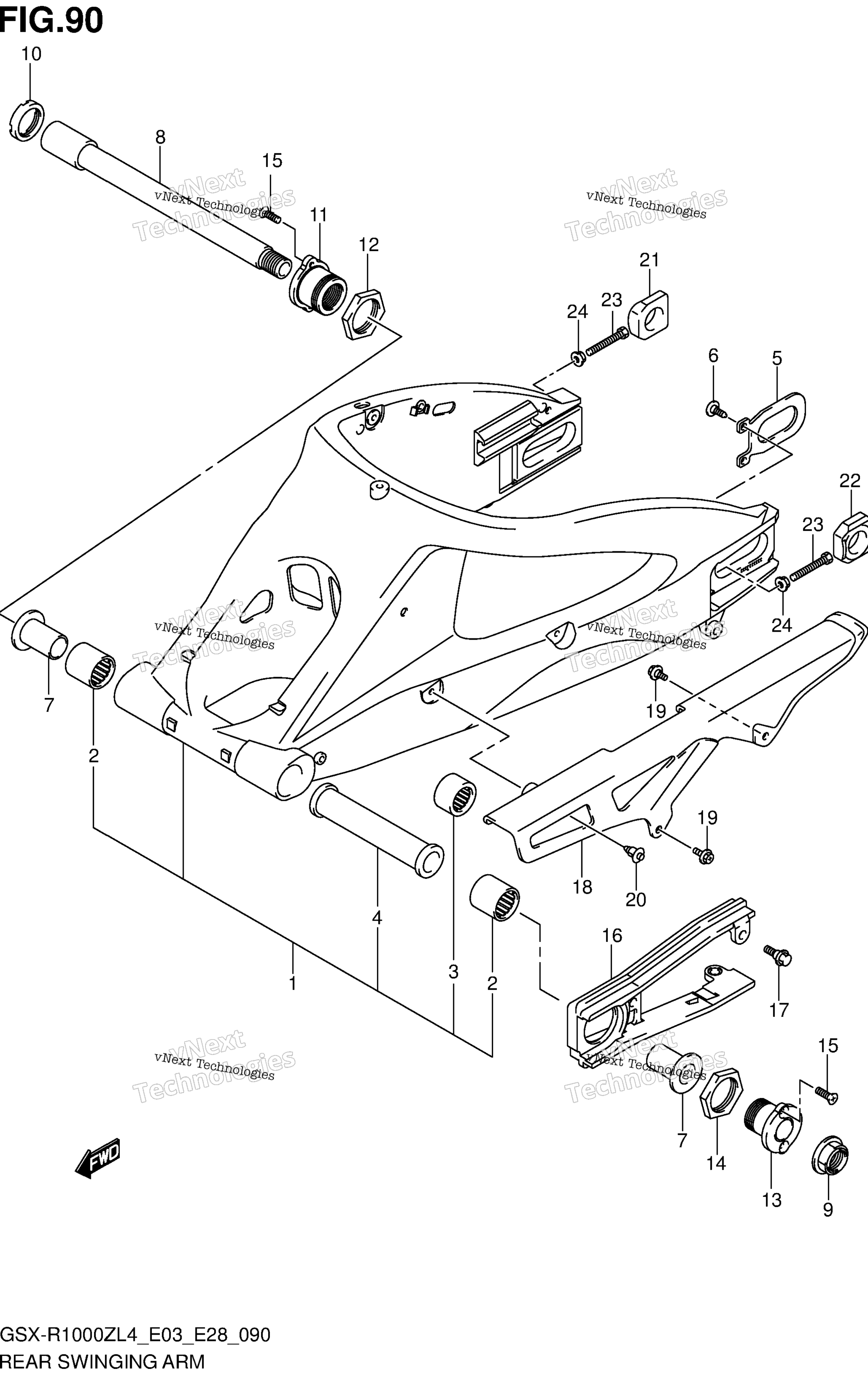 задний Swinging Arm