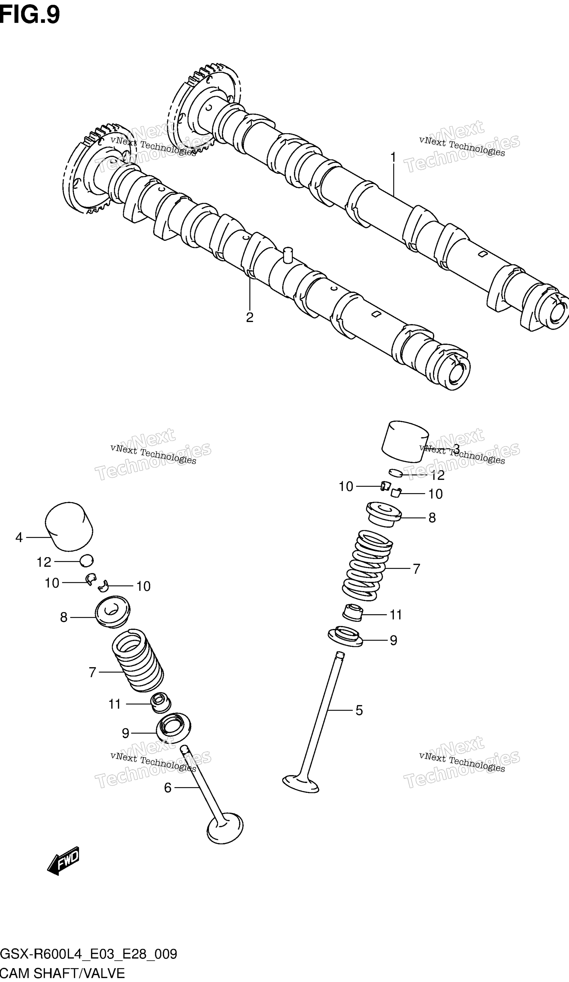 кулачок Shaft / клапан