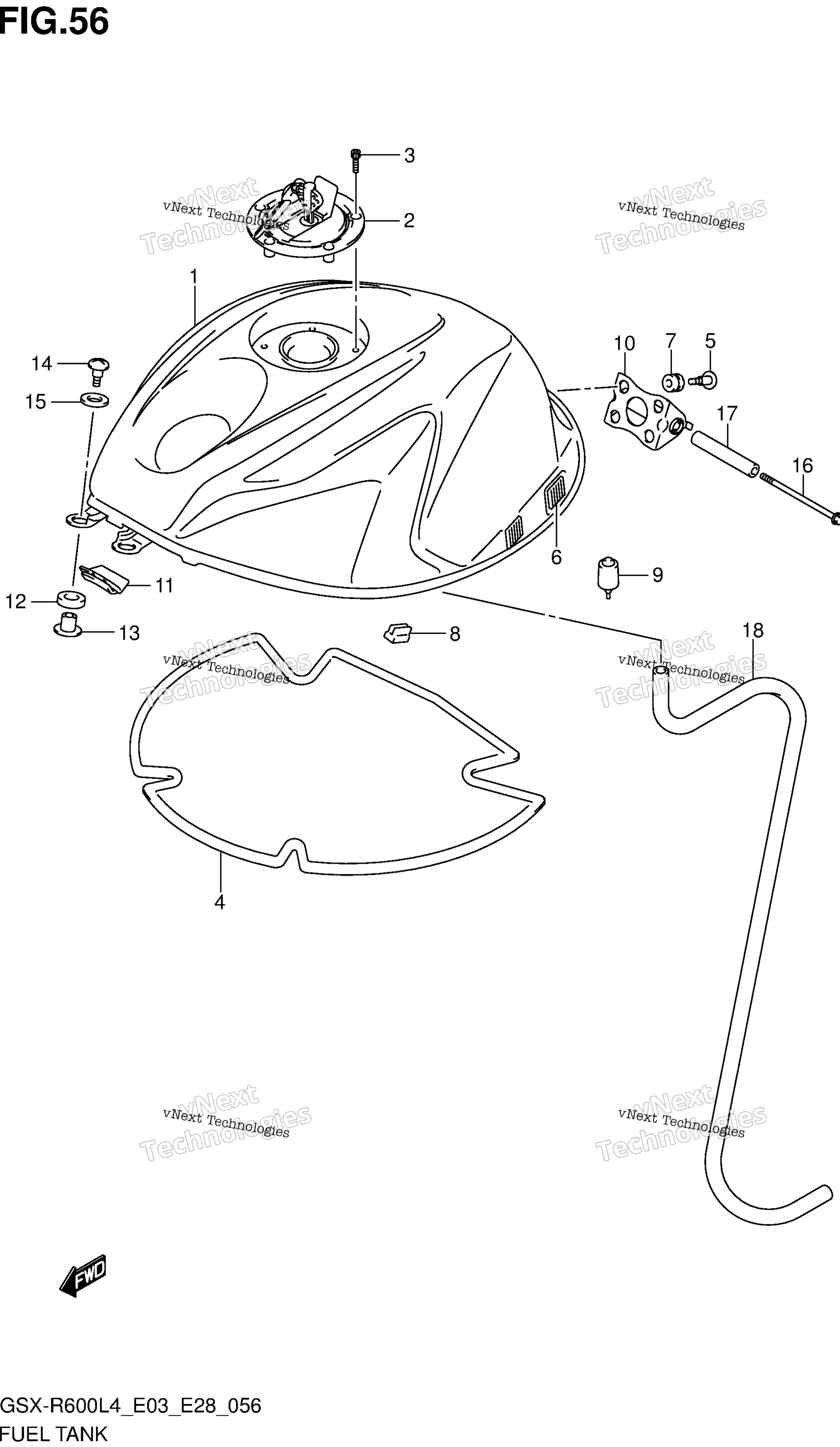 Топливный бак (Gsx-R600l4 E33)
