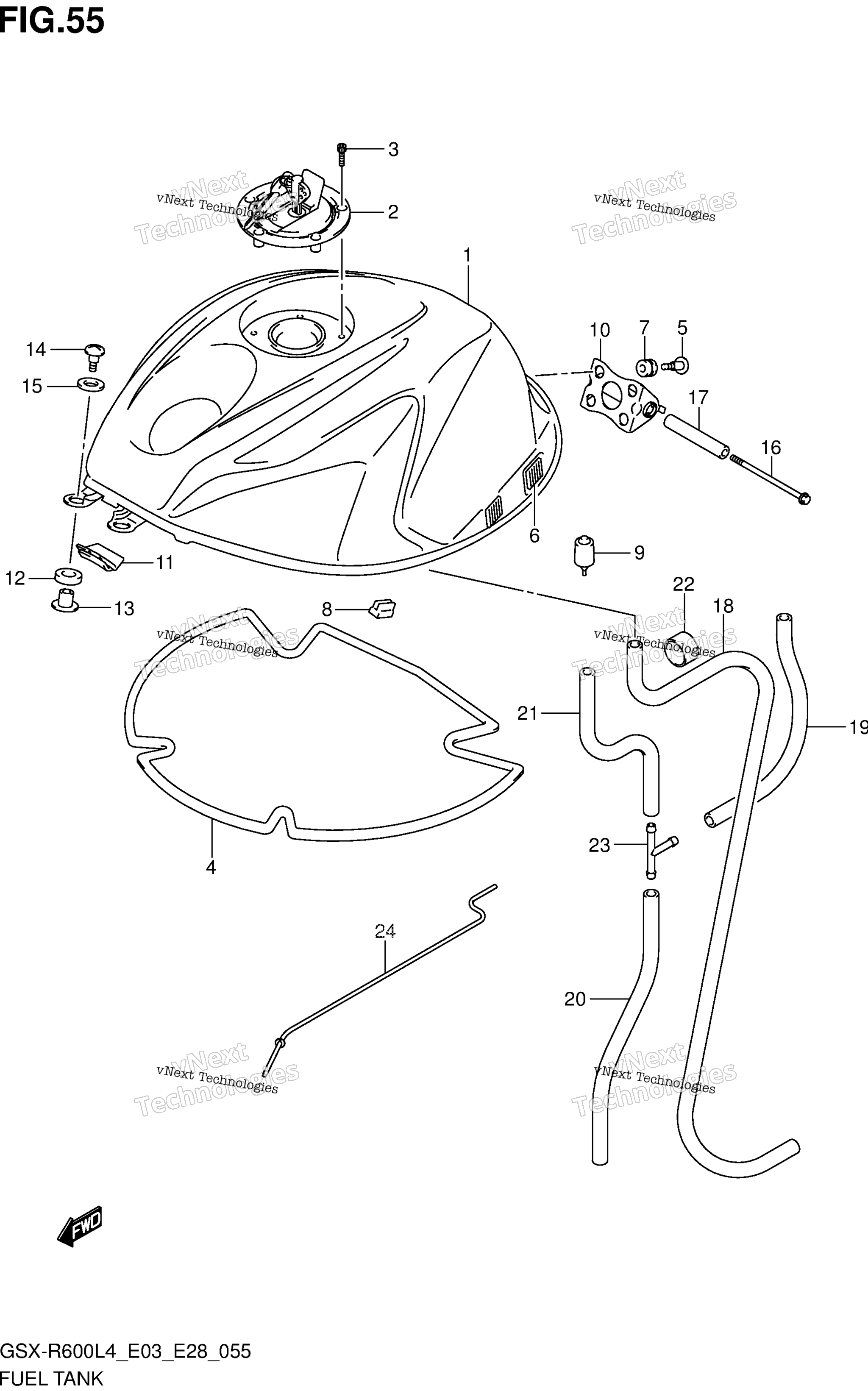 Топливный бак (Gsx-R600l4 E28)