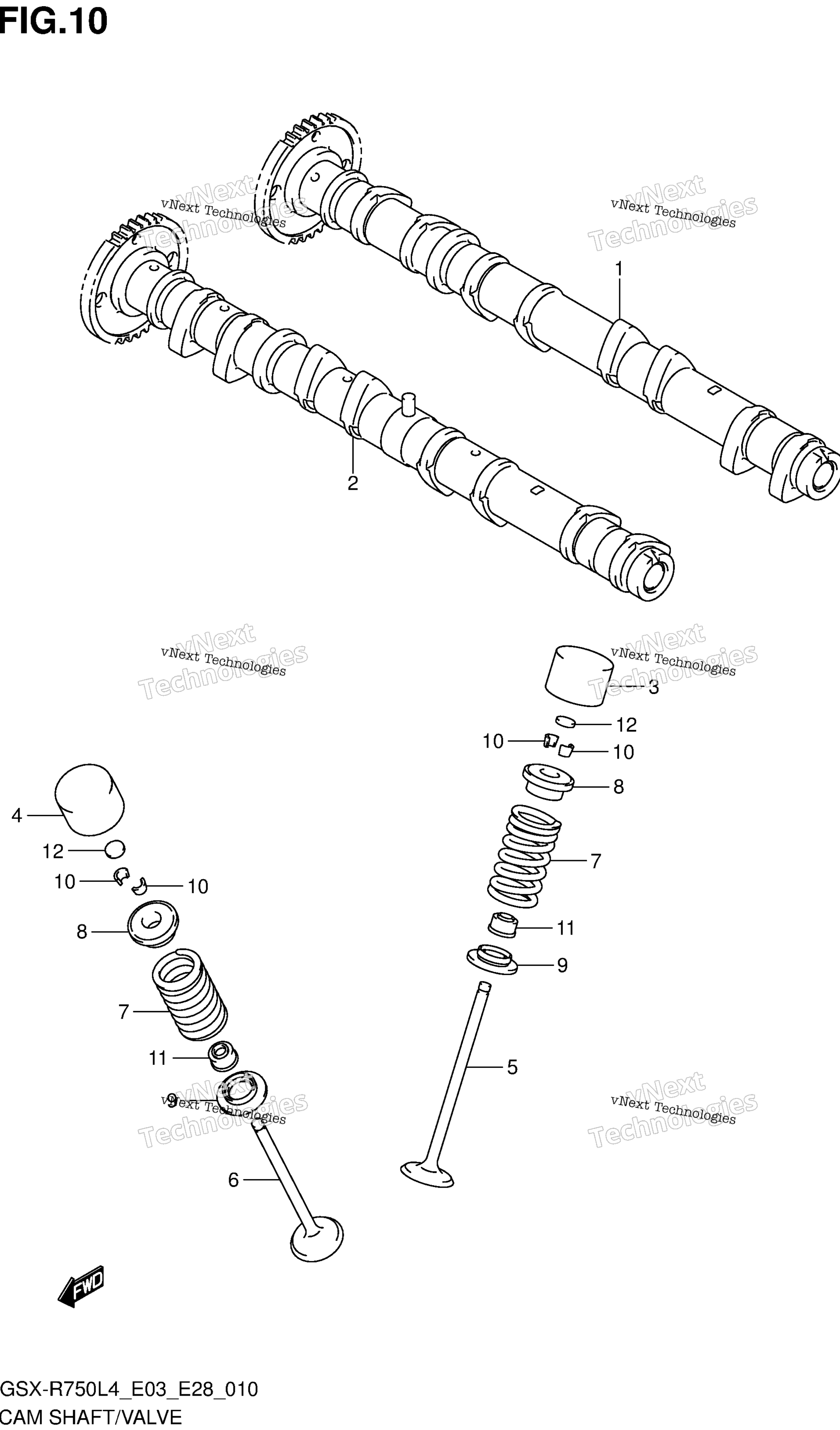кулачок Shaft / клапан