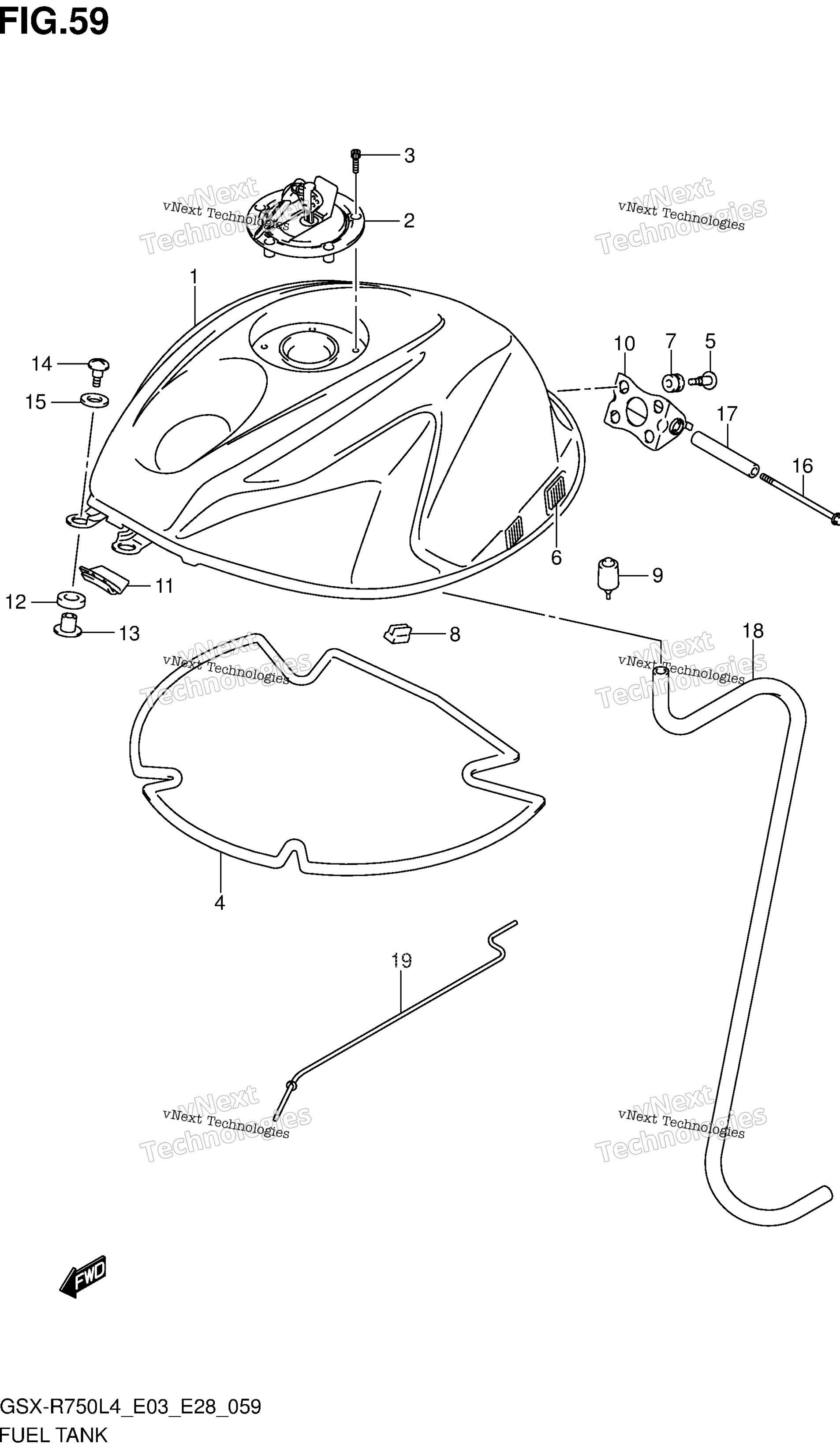 Топливный бак (Gsx-R750l4 E33)