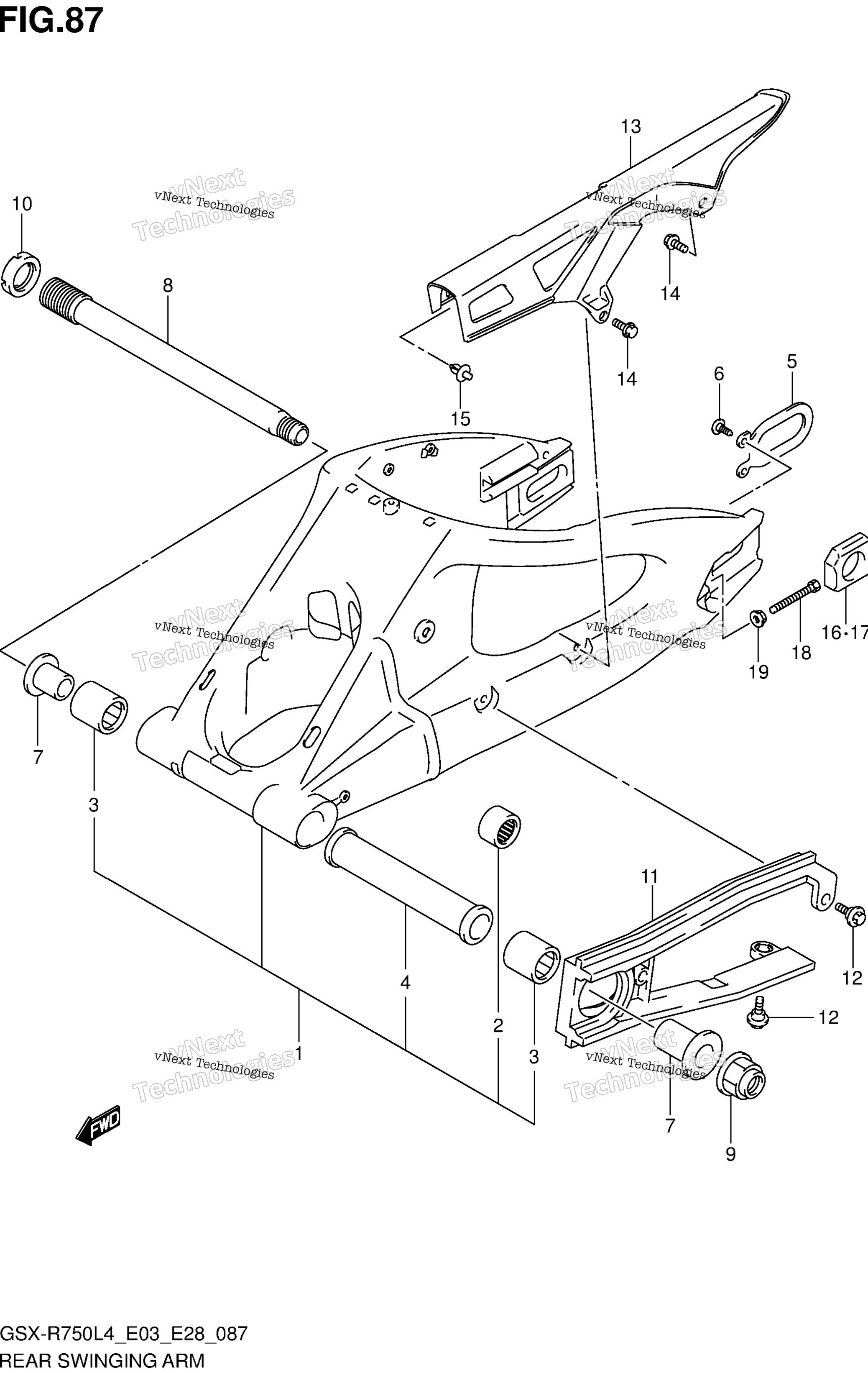 задний Swinging Arm