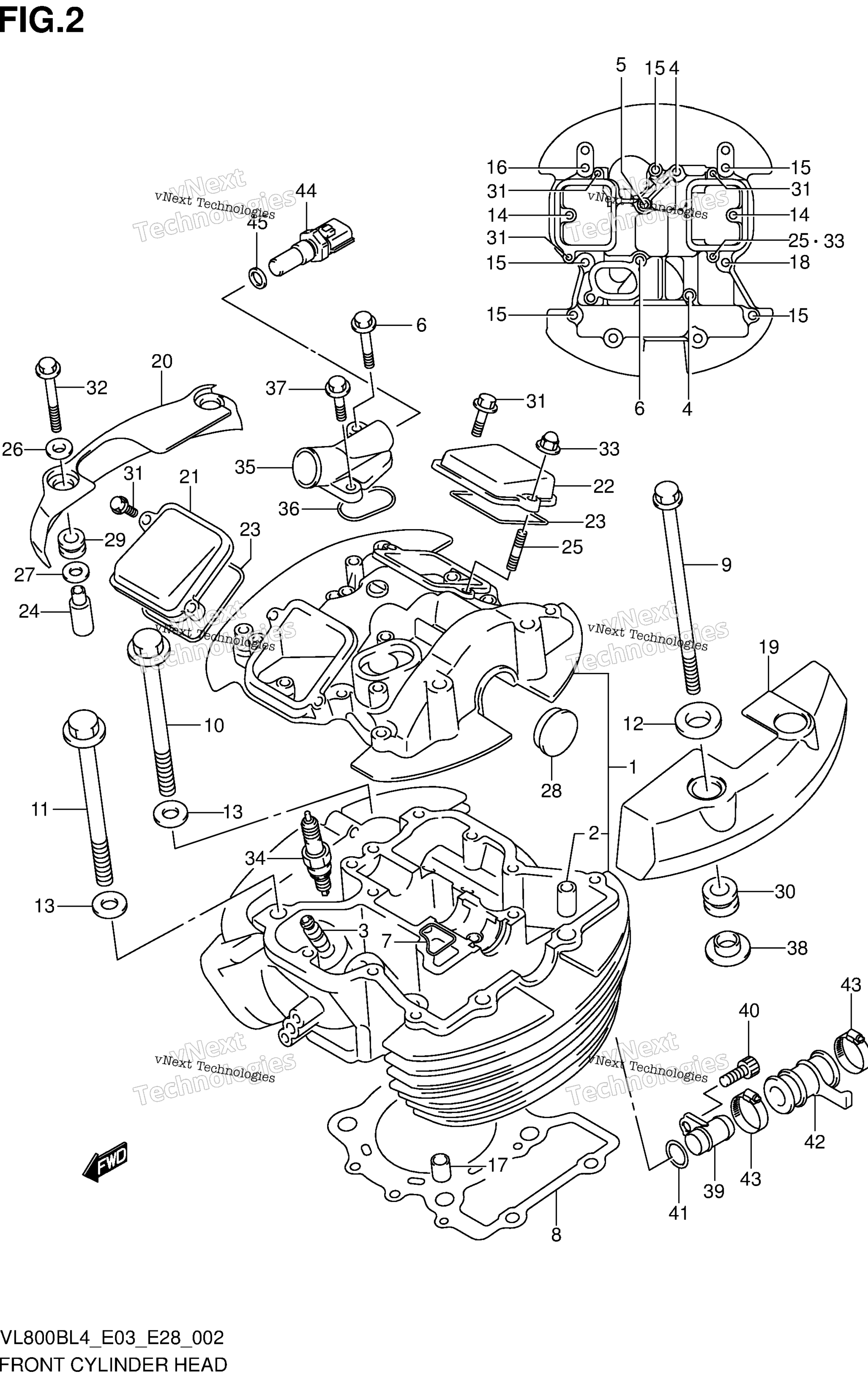 Передняя часть Cylinder Head (Vl800bl4 E03)