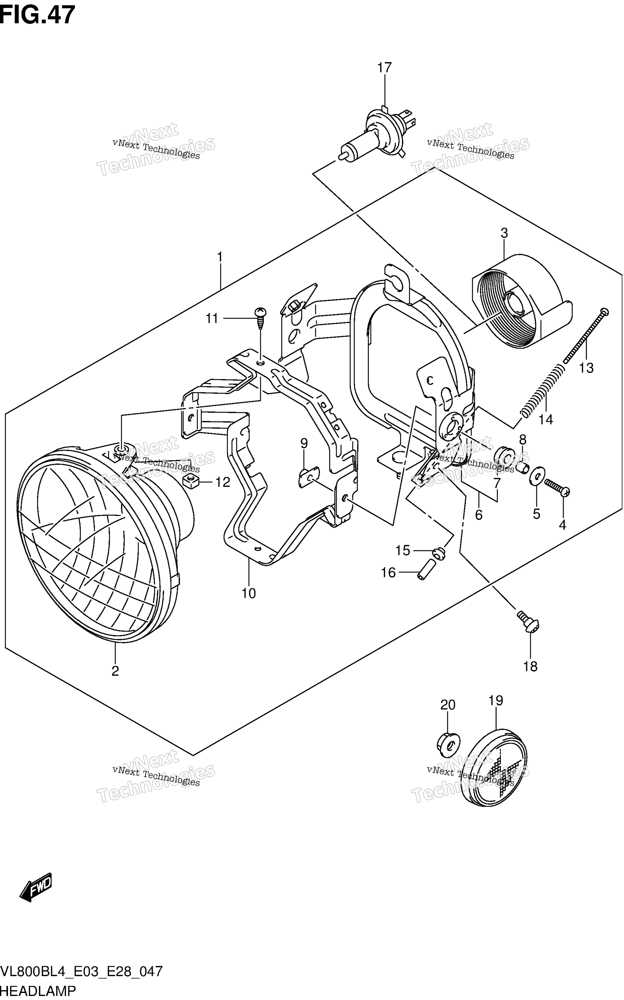 Фара Assy (Vl800bl4 E28)